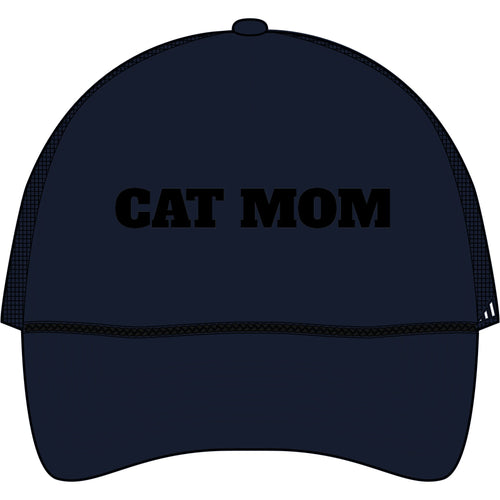 Cat Mom Trucker Cap — Retro Bold Patch Hat for Cat Lovers