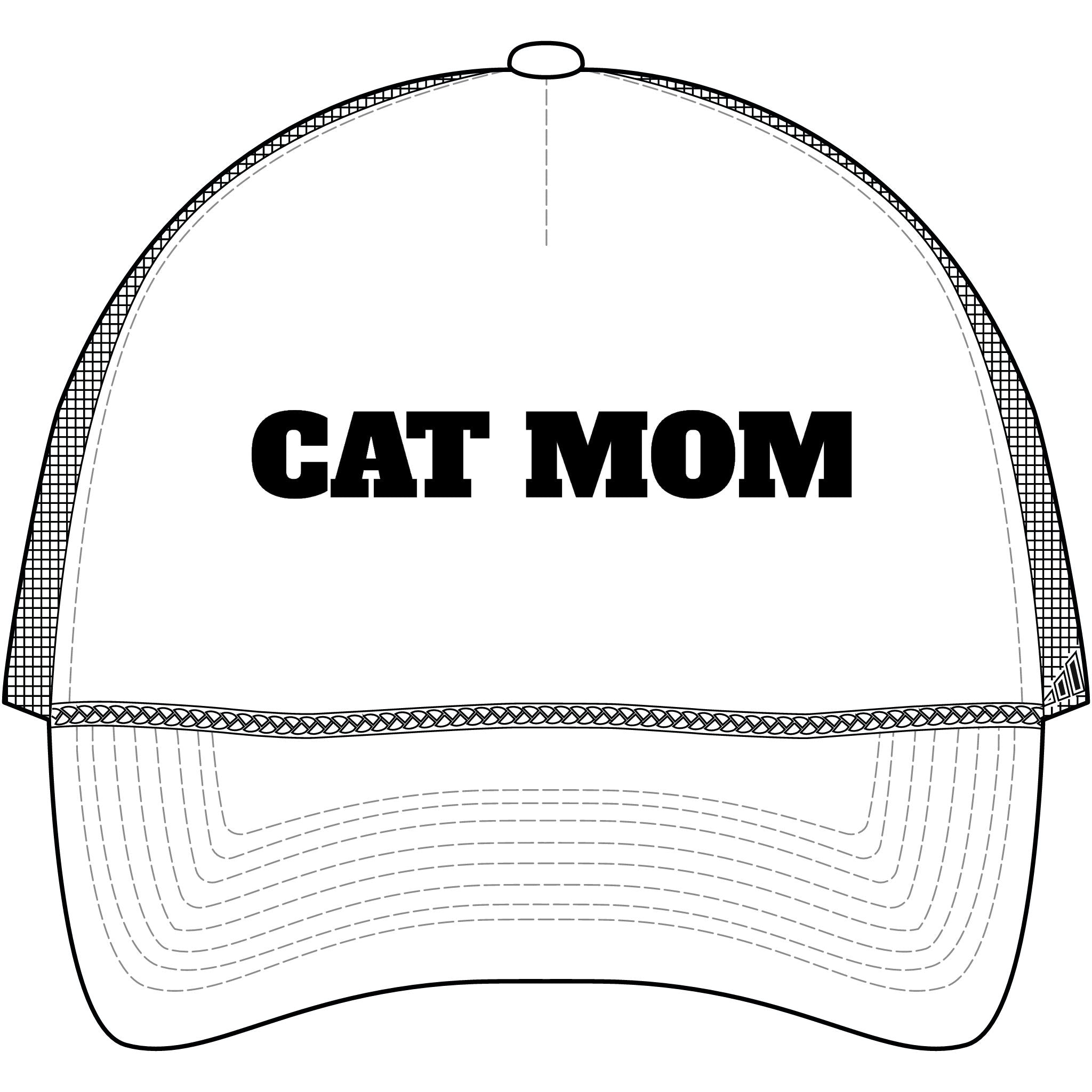 Cat Mom Trucker Cap — Retro Bold Patch Hat for Cat Lovers