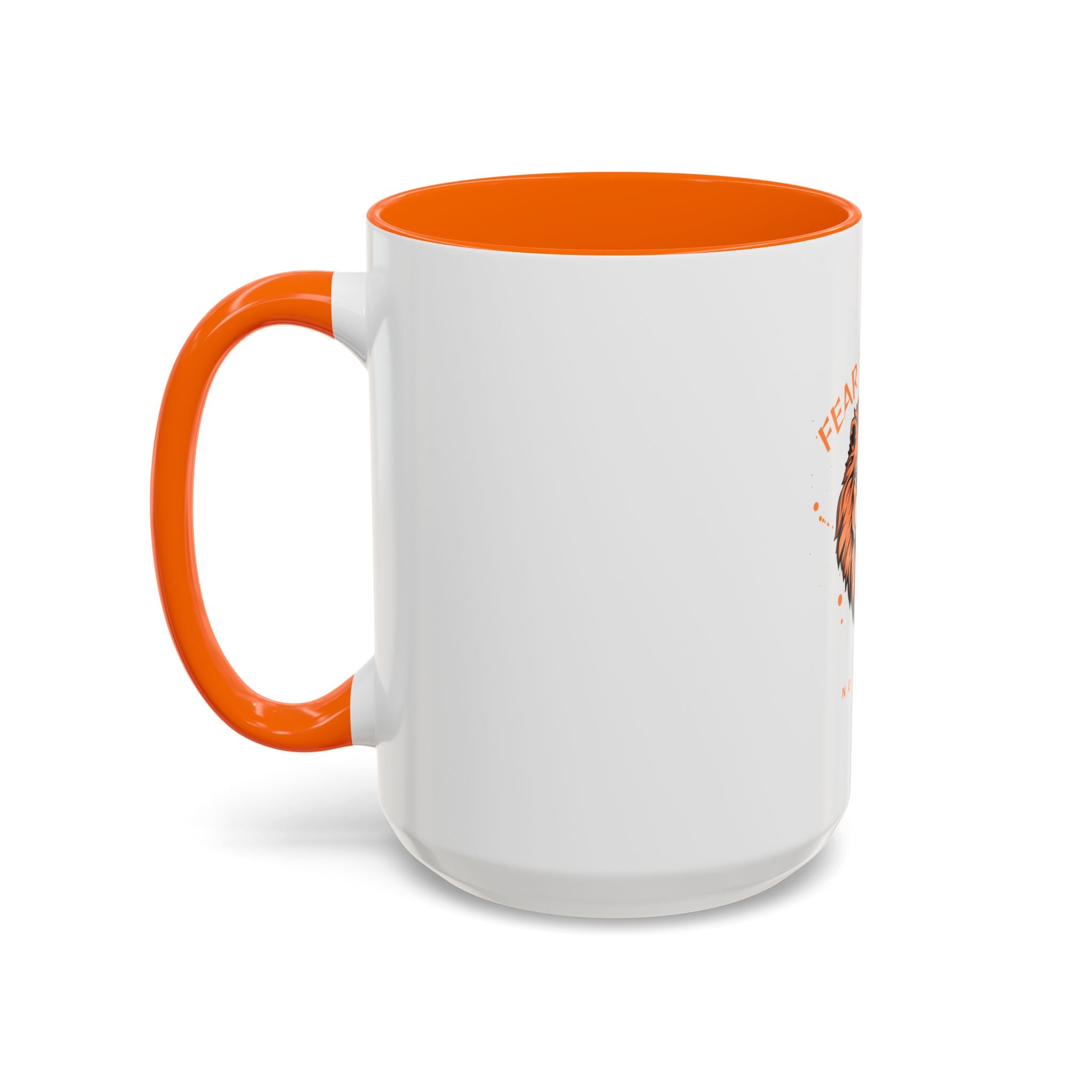 Fear Nothing Lion Accent Coffee Mug — Inspirational No Limits Motivational Gift