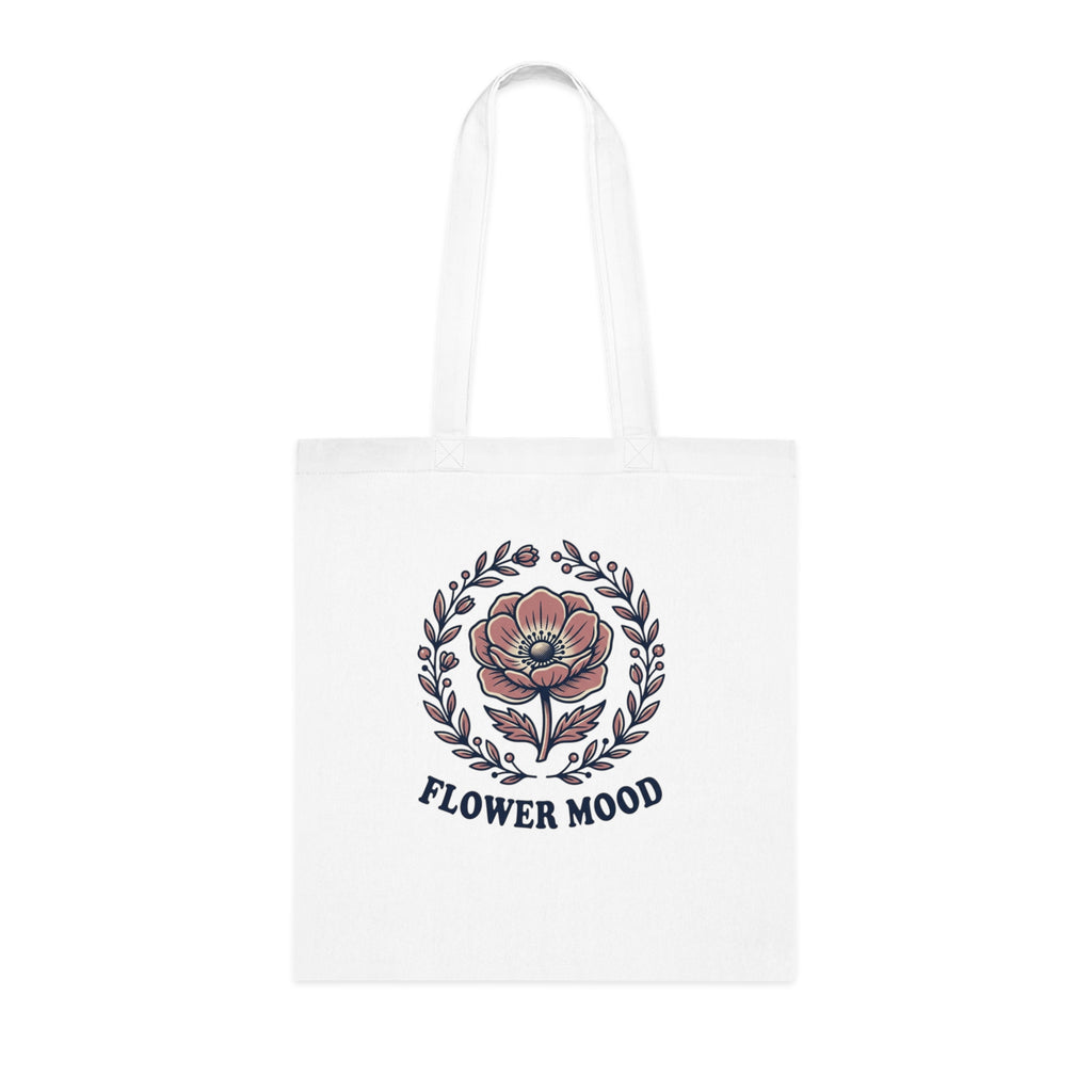 Summer Mood Floral Tote Bag – Retro Rose Cotton Tote