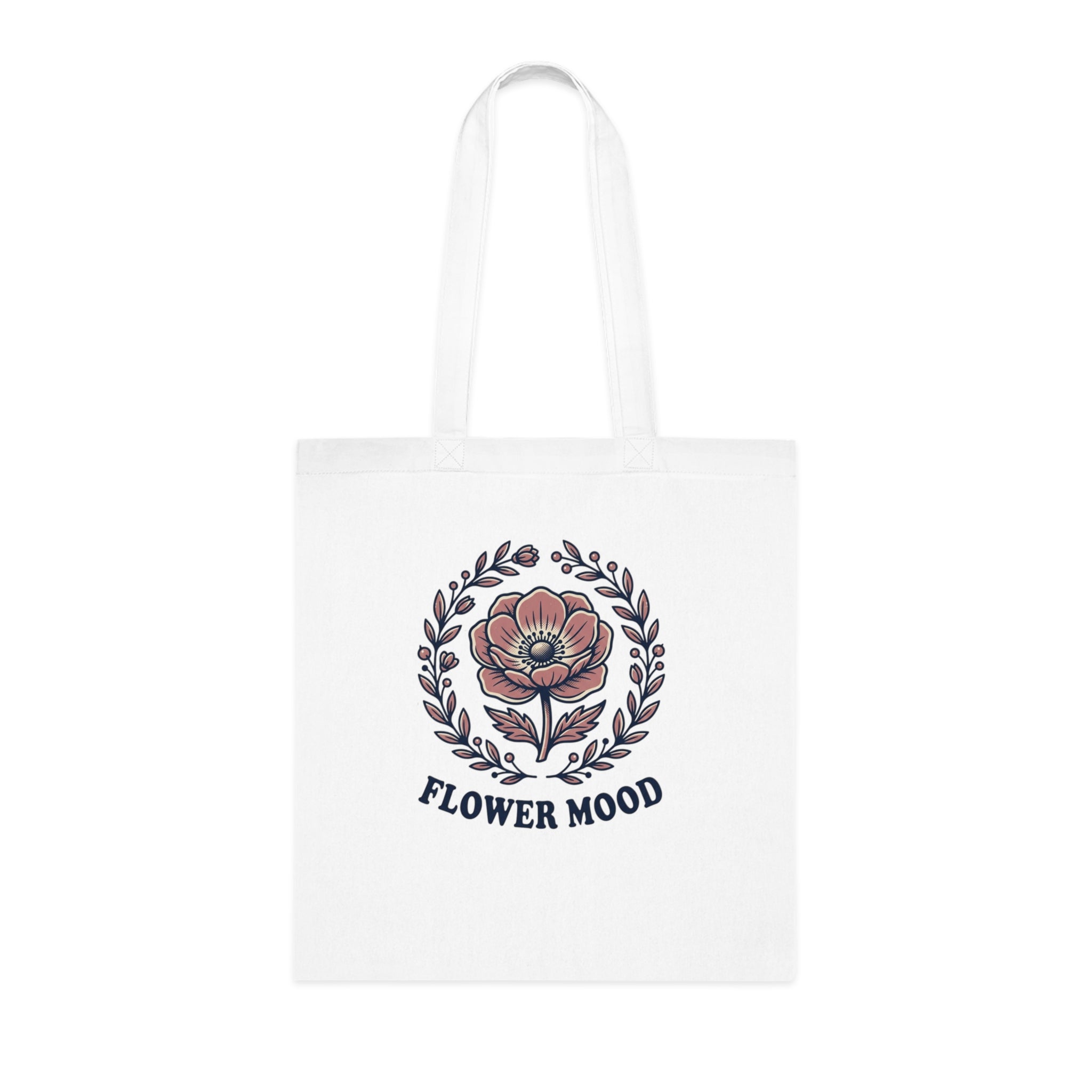 Summer Mood Floral Tote Bag – Retro Rose Cotton Tote