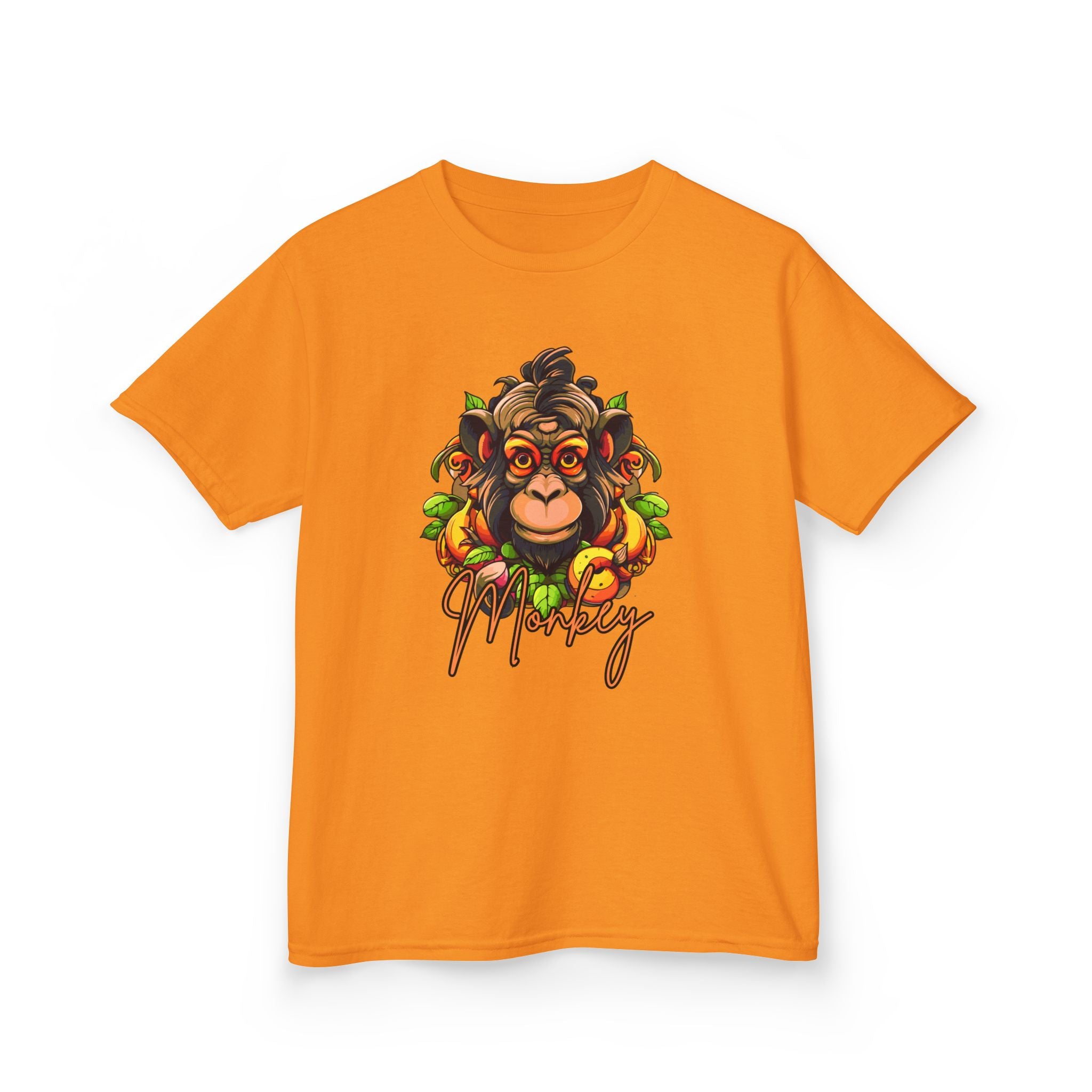 Kids Monkey Fruit Graphic Tee — Cute Tropical Chimp Design