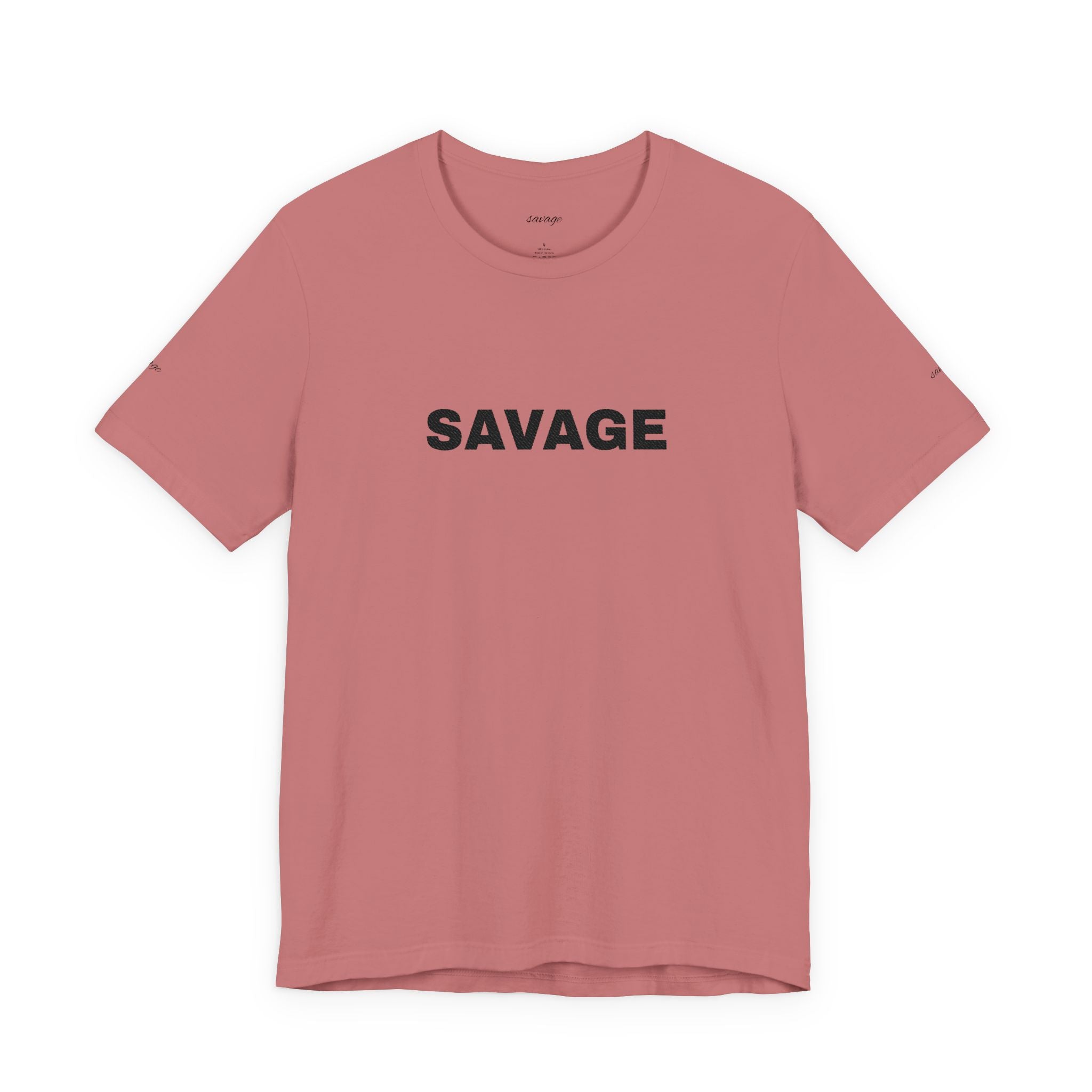 Savage Graphic Tee - Bold Text White T-Shirt