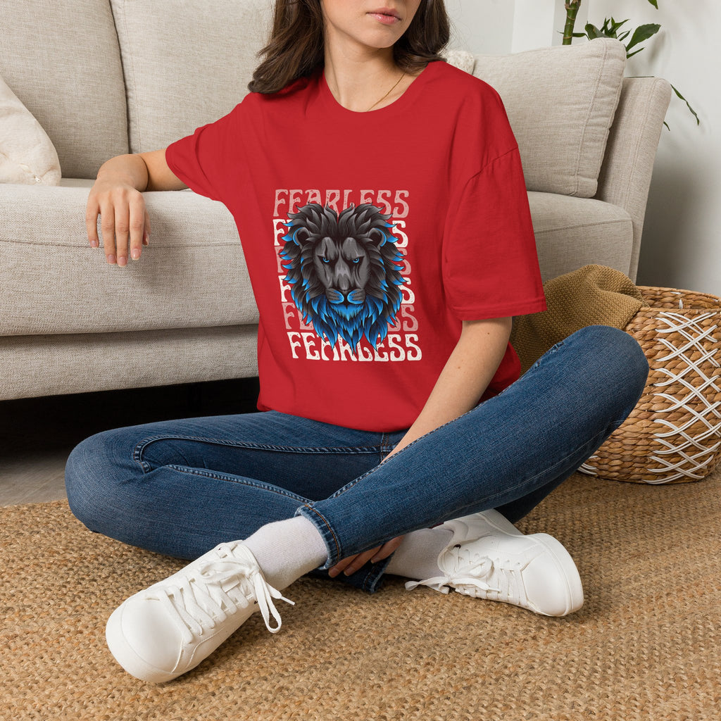 Lion Head T-Shirt — Bold Blue Mane Graphic Tee