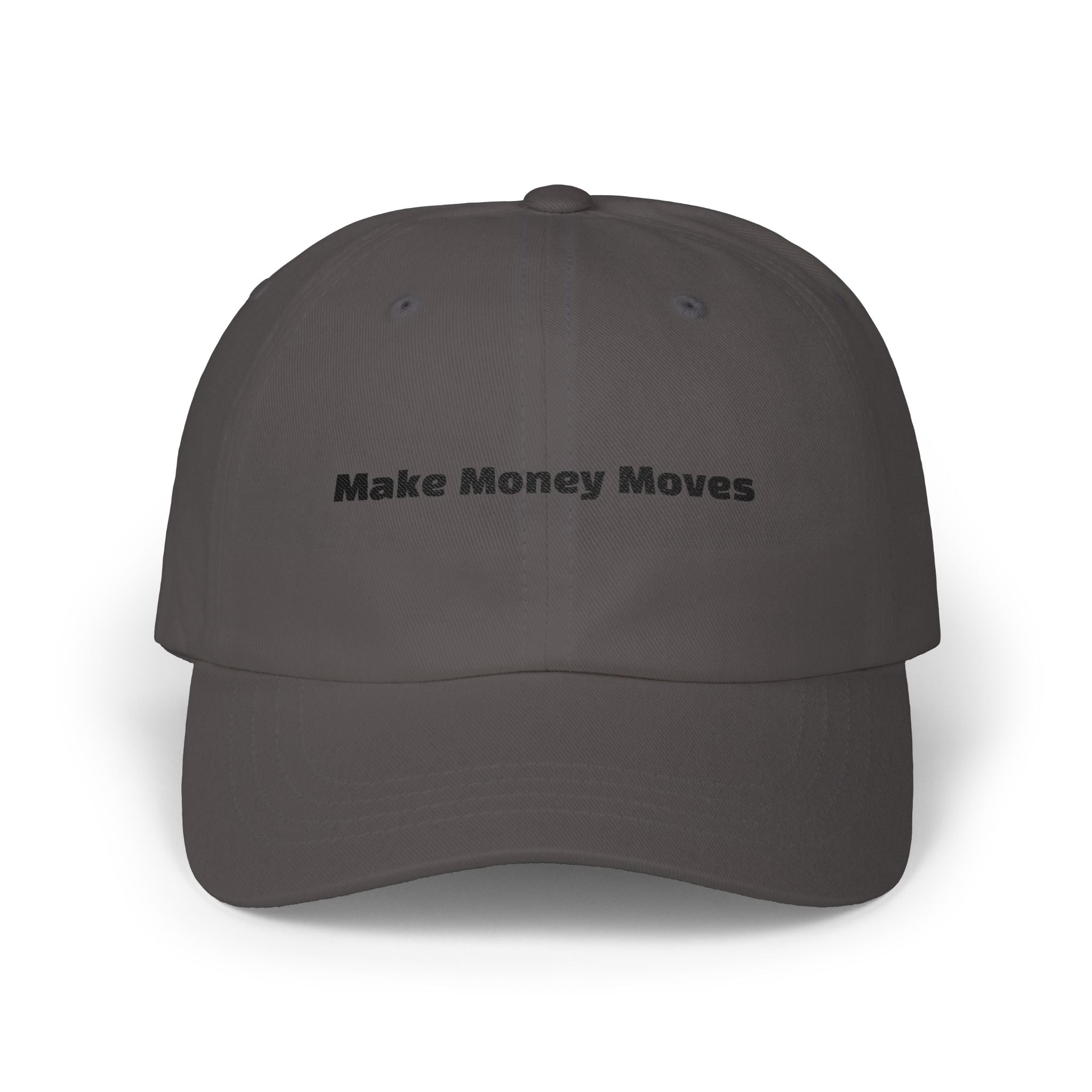 Make Money Moves Dad Cap — White Embroidered 'Make Money Moves' Front & 'Mindset' Back