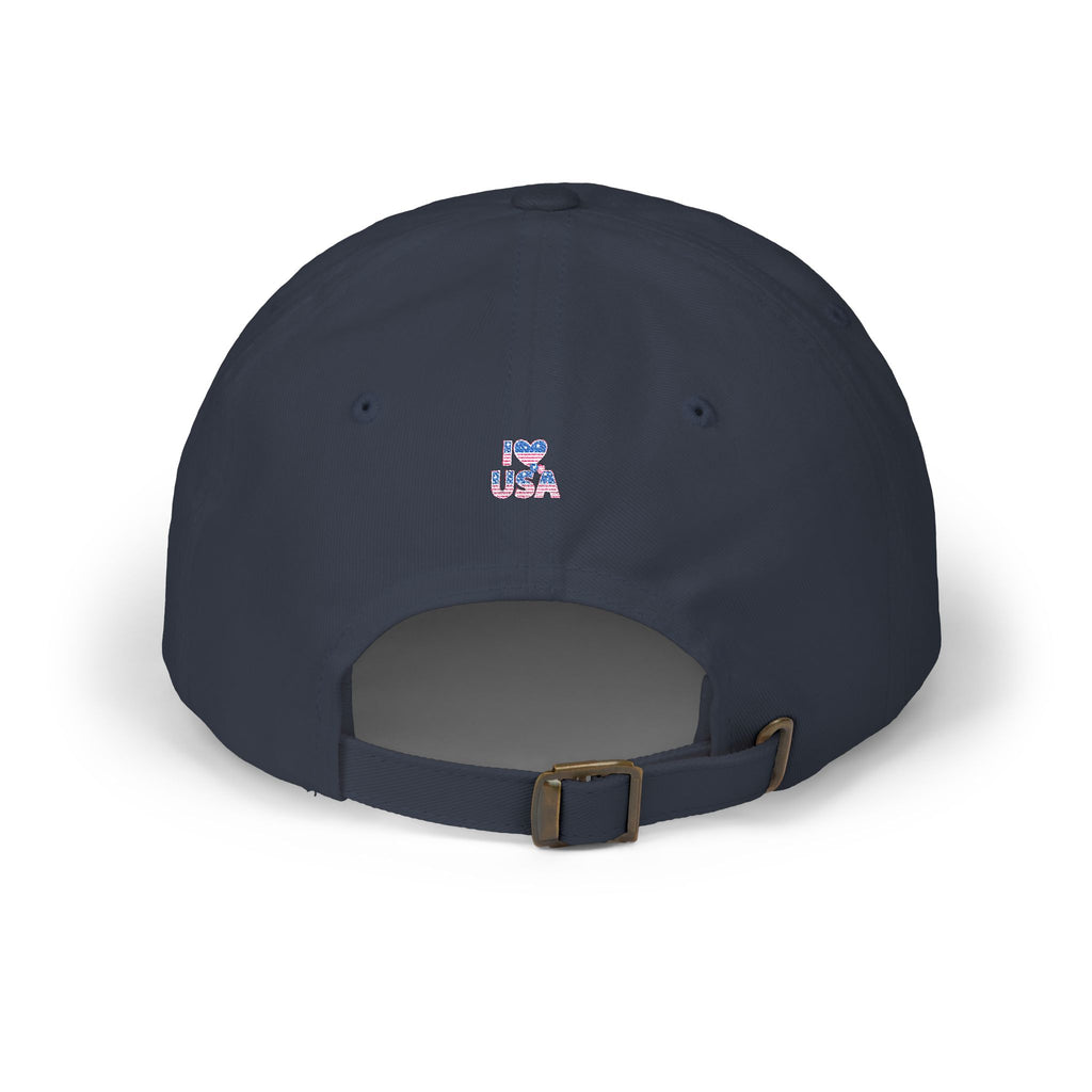 Patriotic USA Dad Cap — Small American Flag Embroidered Baseball Hat