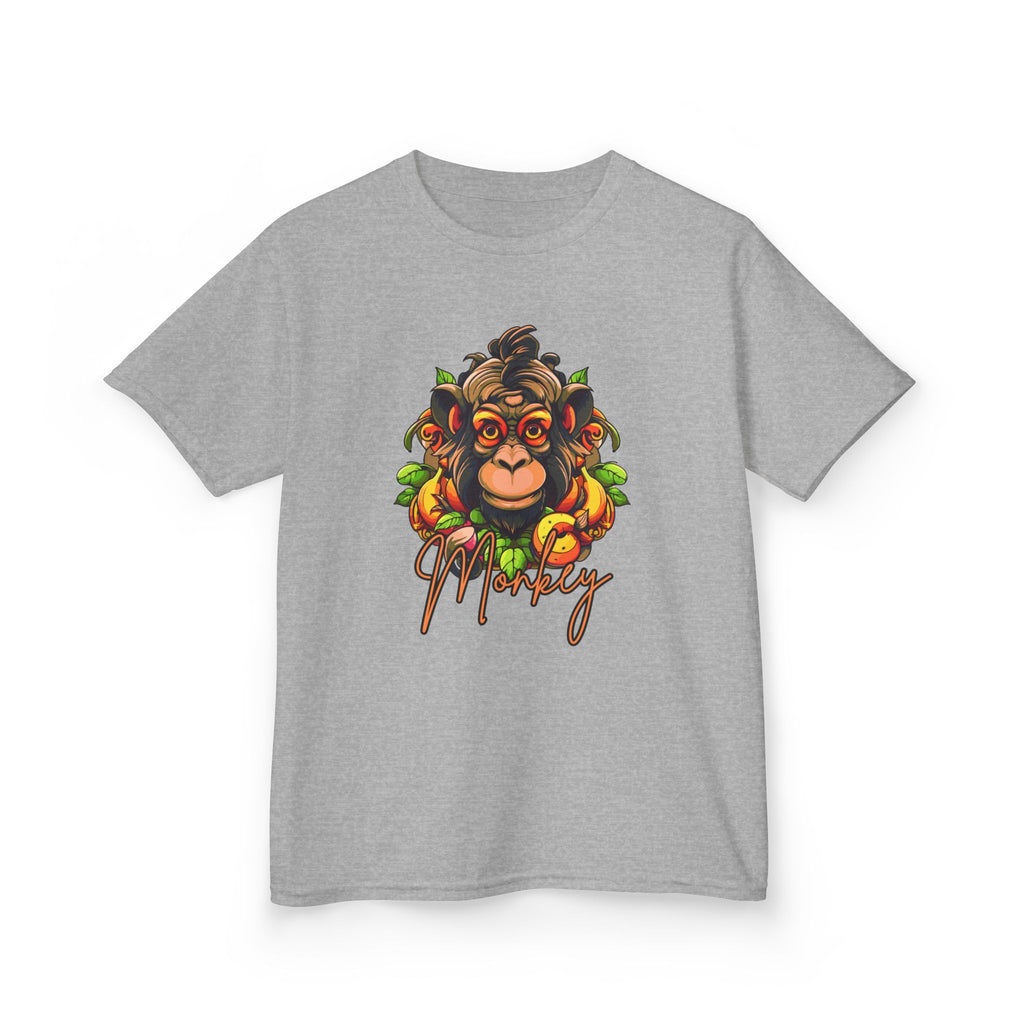 Kids Monkey Fruit Graphic Tee — Cute Tropical Chimp Design