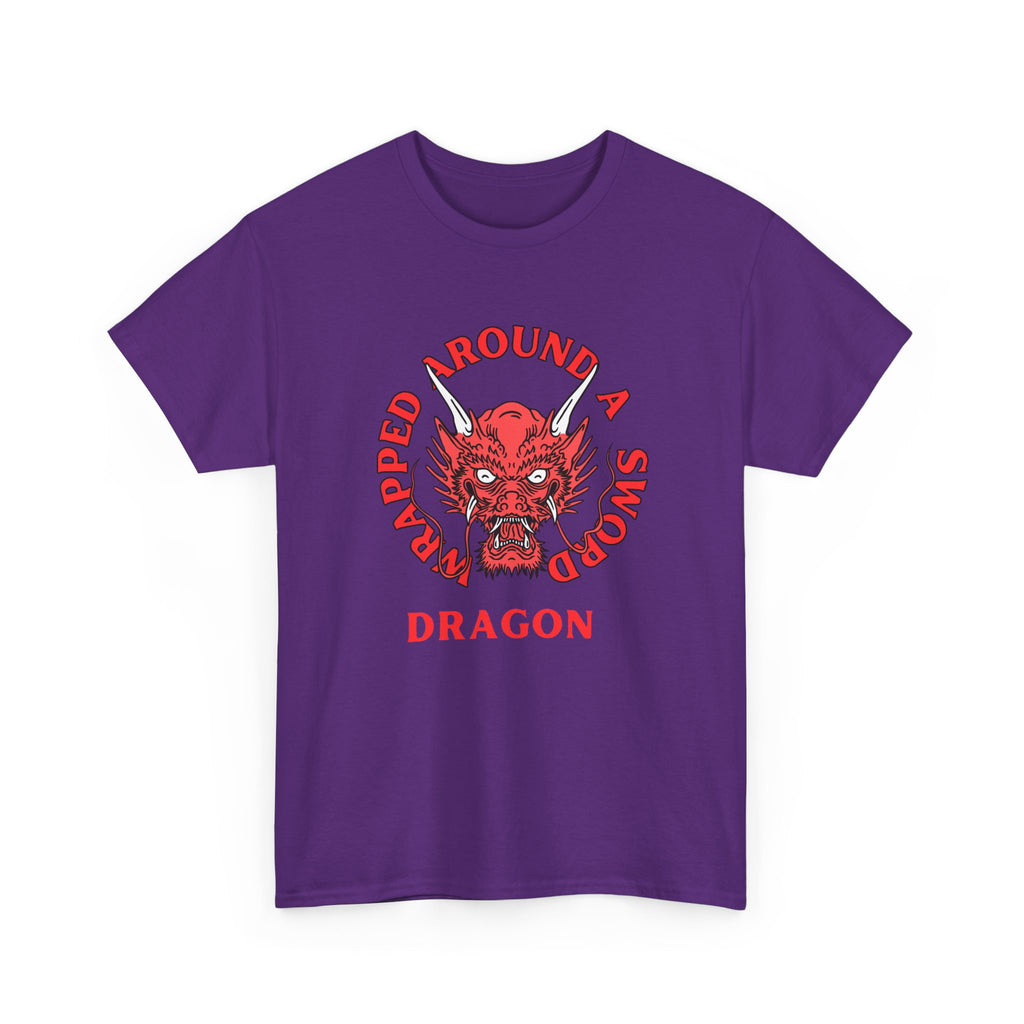 Dragon Tee — 'Wrapped Around a Sword' Red Dragon Graphic T-Shirt