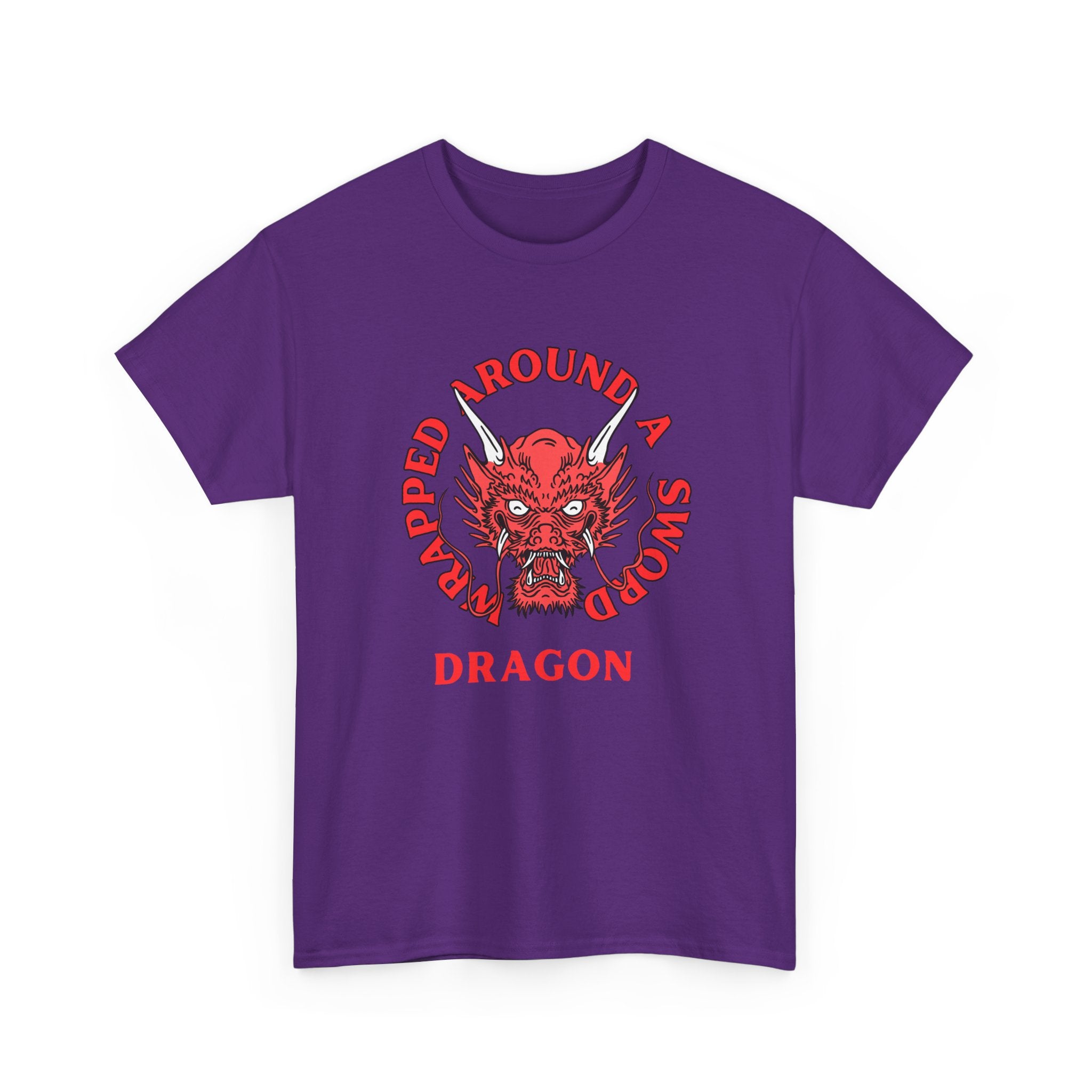 Dragon Tee — 'Wrapped Around a Sword' Red Dragon Graphic T-Shirt