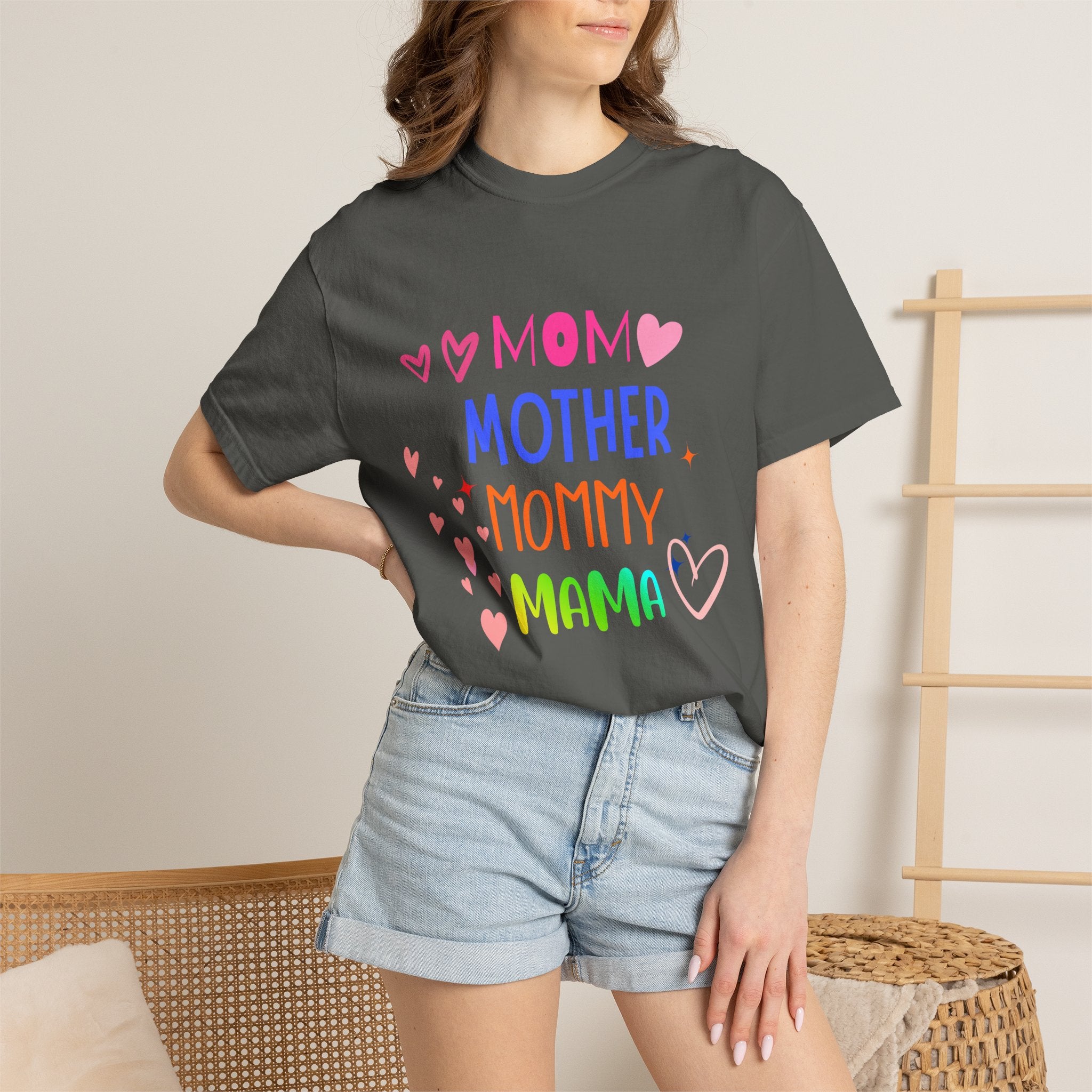 Mom • Mother • Mommy • Mama Colorful Hearts T-Shirt — Mother's Day Gift