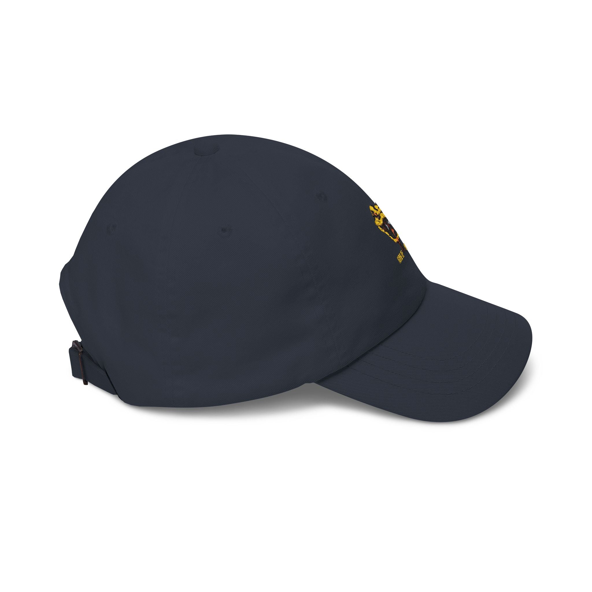 Dad Cap with Yellow Snake Embroidery — Retro Viper Logo Hat
