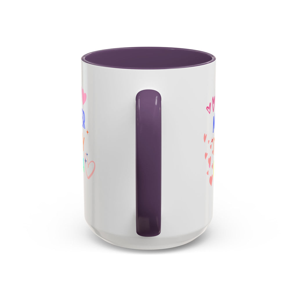 Mother/Mom Rainbow Accent Coffee Mug — 'Mom Mother Mommy Mama' Gift for Mother's Day