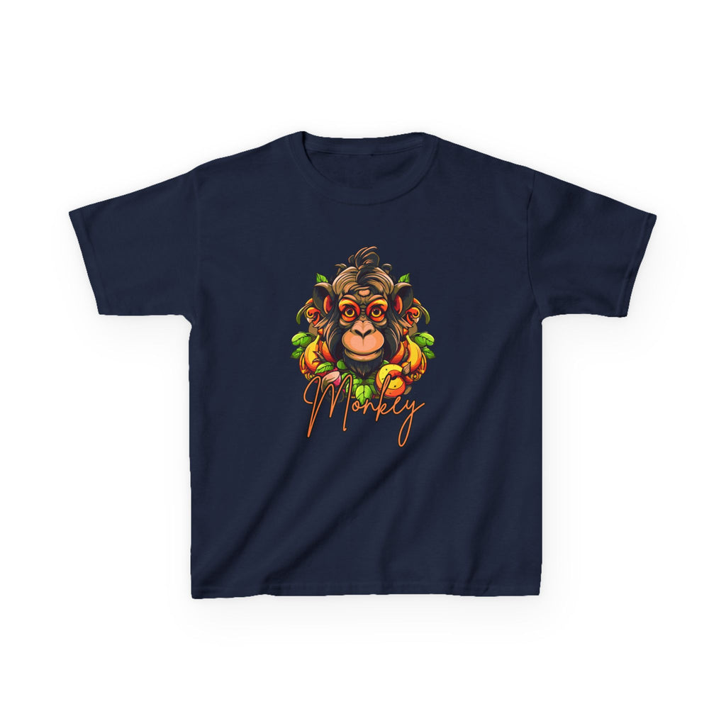 Kids Monkey Fruit Graphic Tee — Cute Tropical Chimp Design