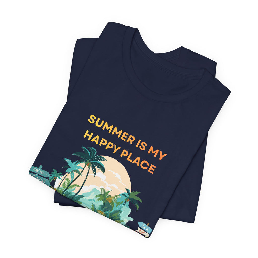 Summer Vibes Beach T-Shirt - "Summer Is My Happy Place" Graphic Tee