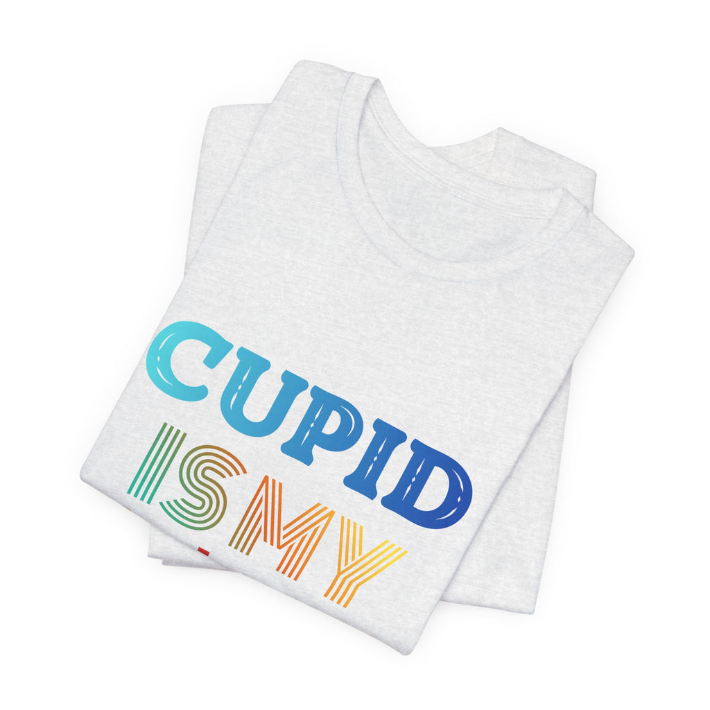 Cupid Is My Bestie Tee - Rainbow Valentine Graphic T-Shirt