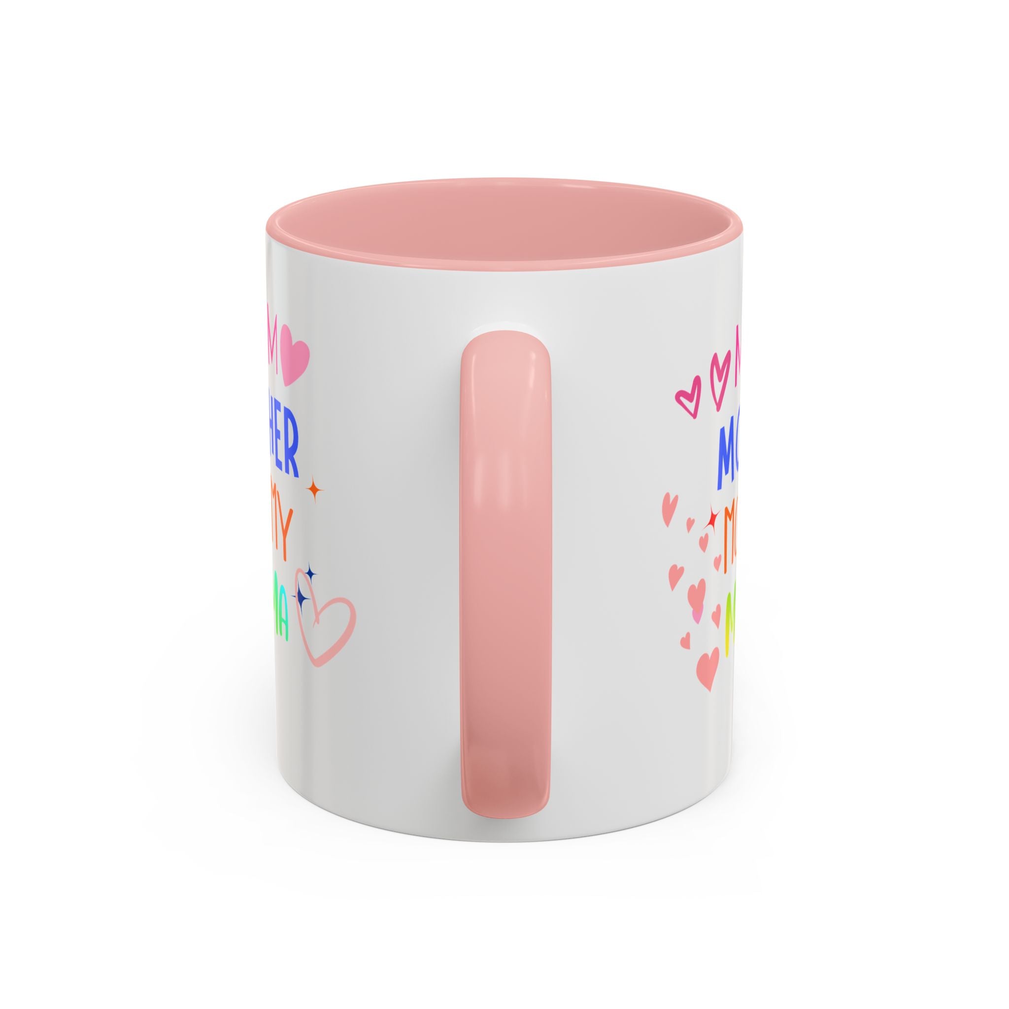 Mother/Mom Rainbow Accent Coffee Mug — 'Mom Mother Mommy Mama' Gift for Mother's Day