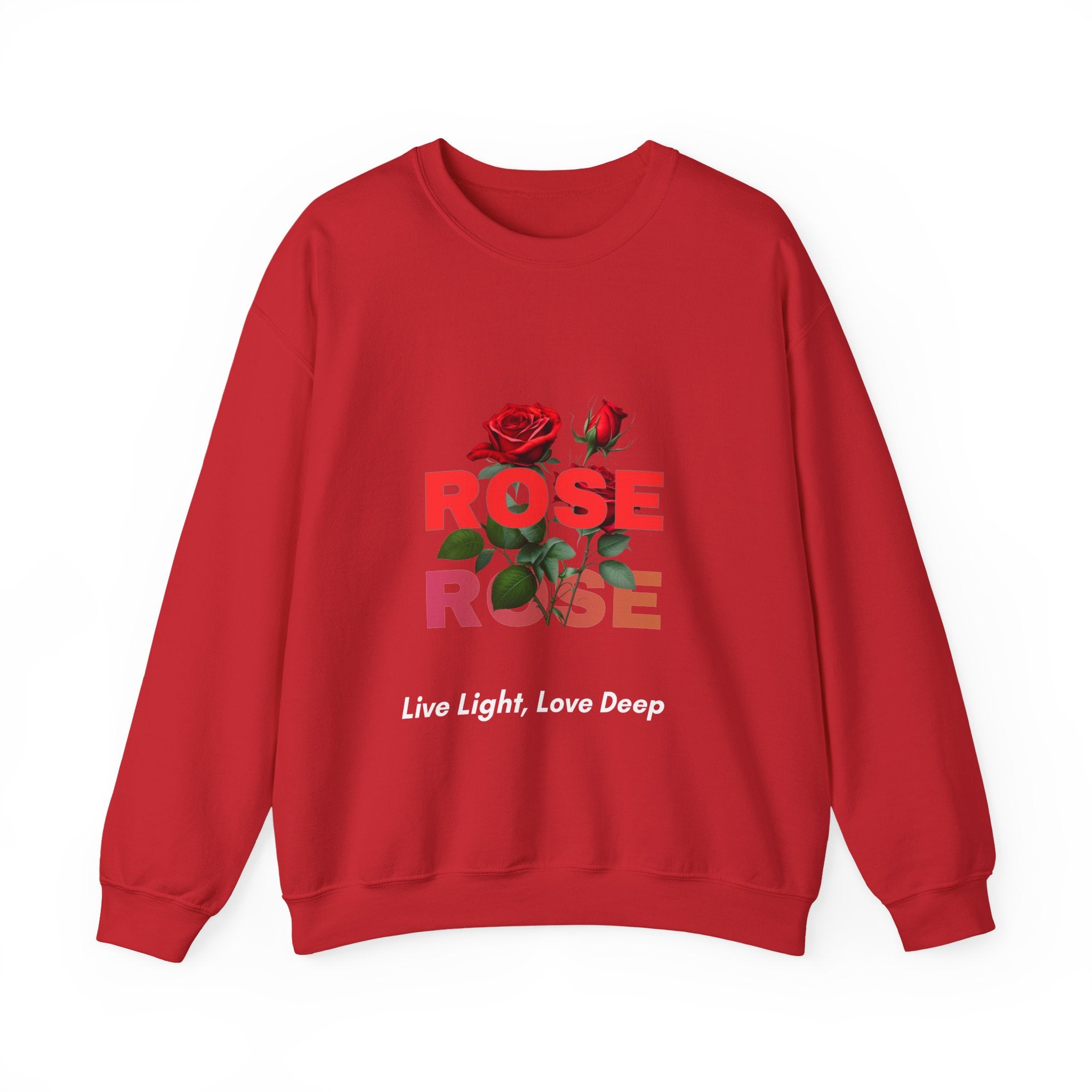 Rose Graphic Sweatshirt - Red Rose Floral Crewneck