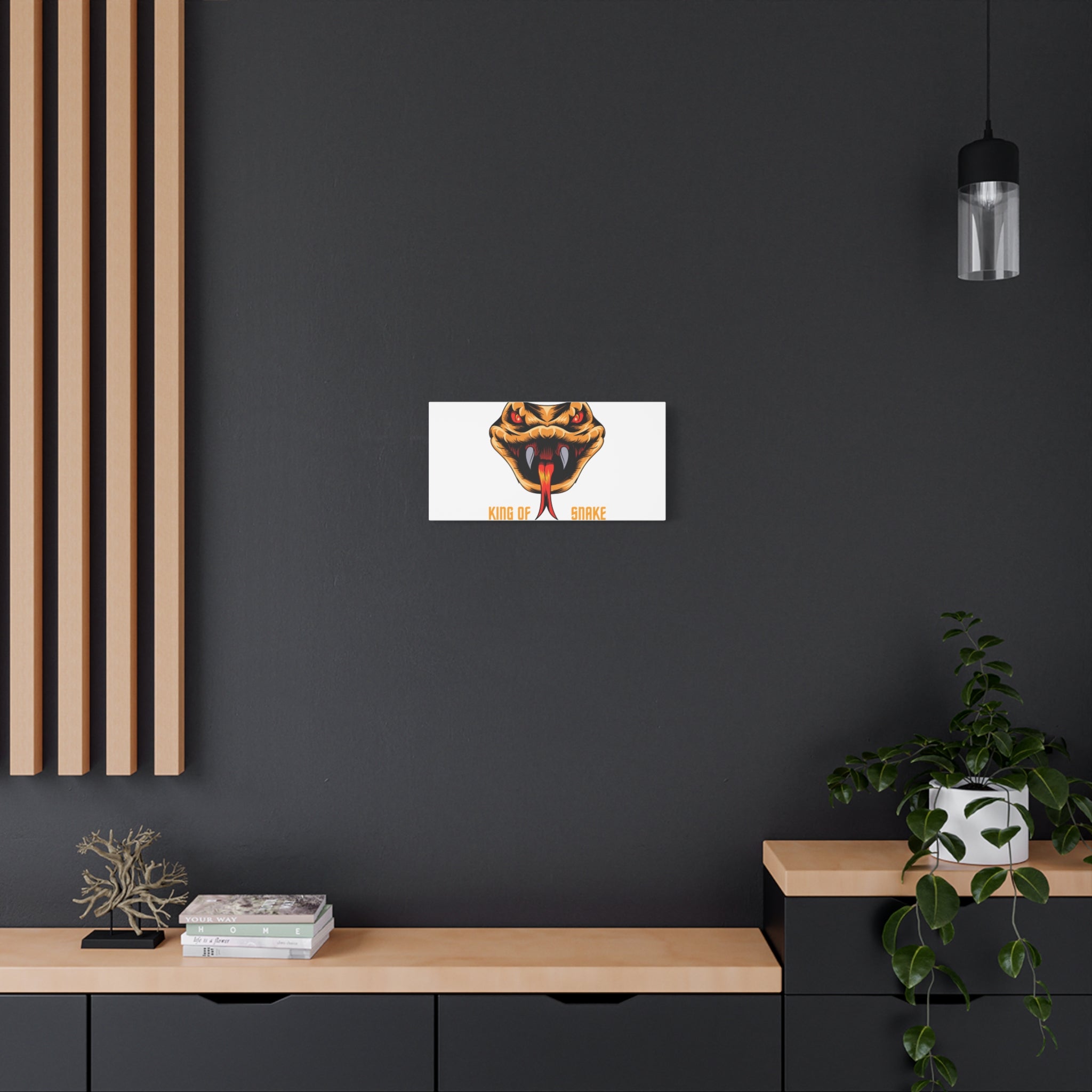 Snake Canvas Wall Art – "King of Snake" Fierce Cobra Head Matte Stretched Print