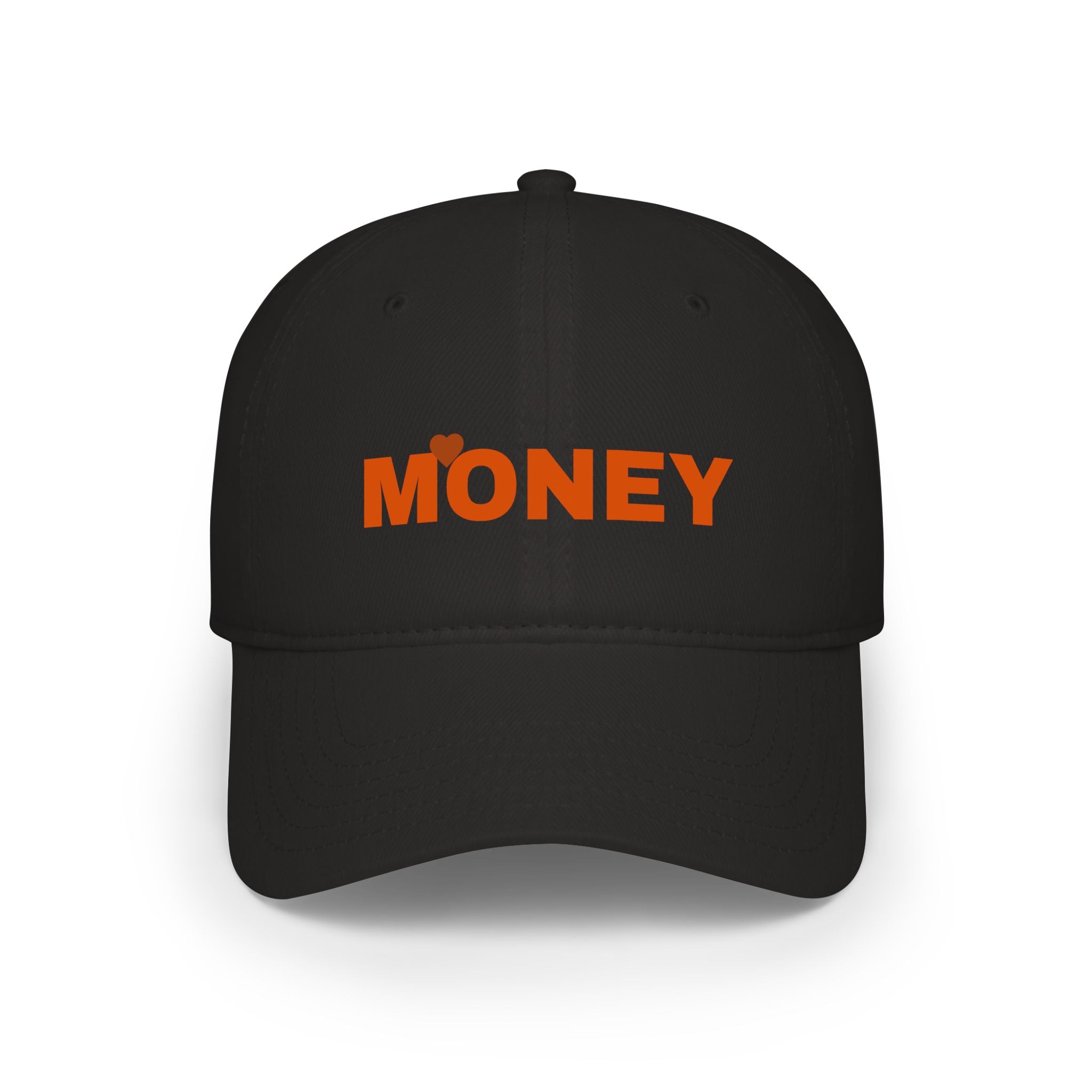 Money Embroidered Baseball Cap - Minimal Red Low-Profile Hat