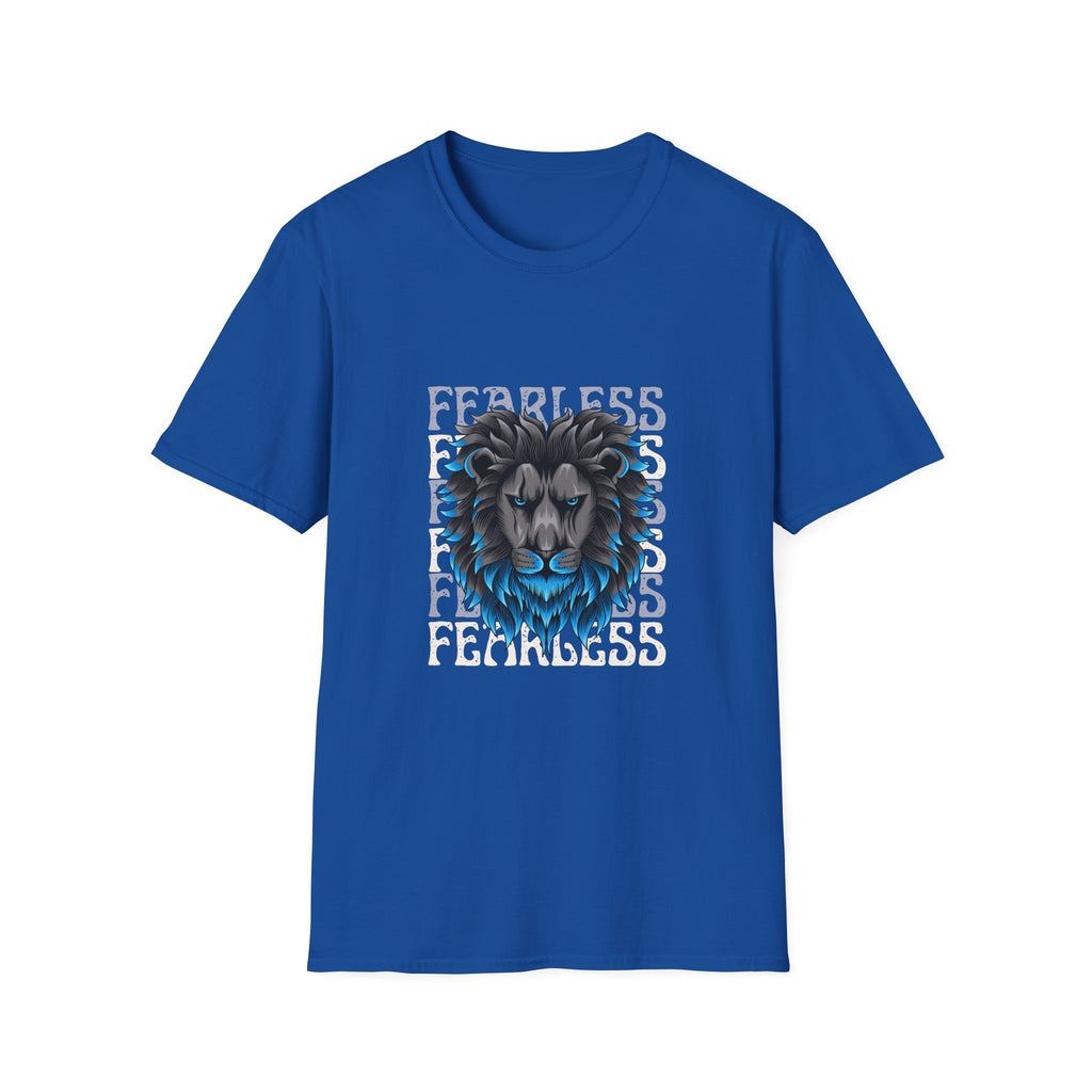 Lion Head T-Shirt — Bold Blue Mane Graphic Tee