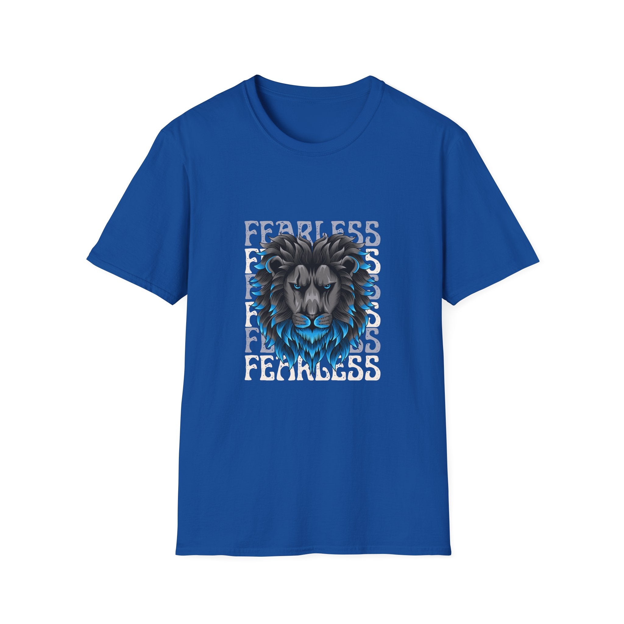 Lion Head T-Shirt — Bold Blue Mane Graphic Tee