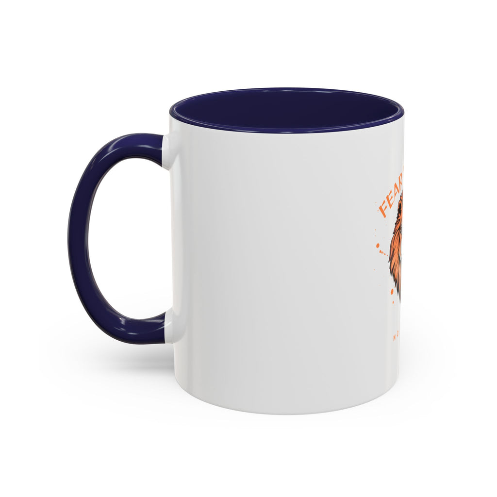 Fear Nothing Lion Accent Coffee Mug — Inspirational No Limits Motivational Gift