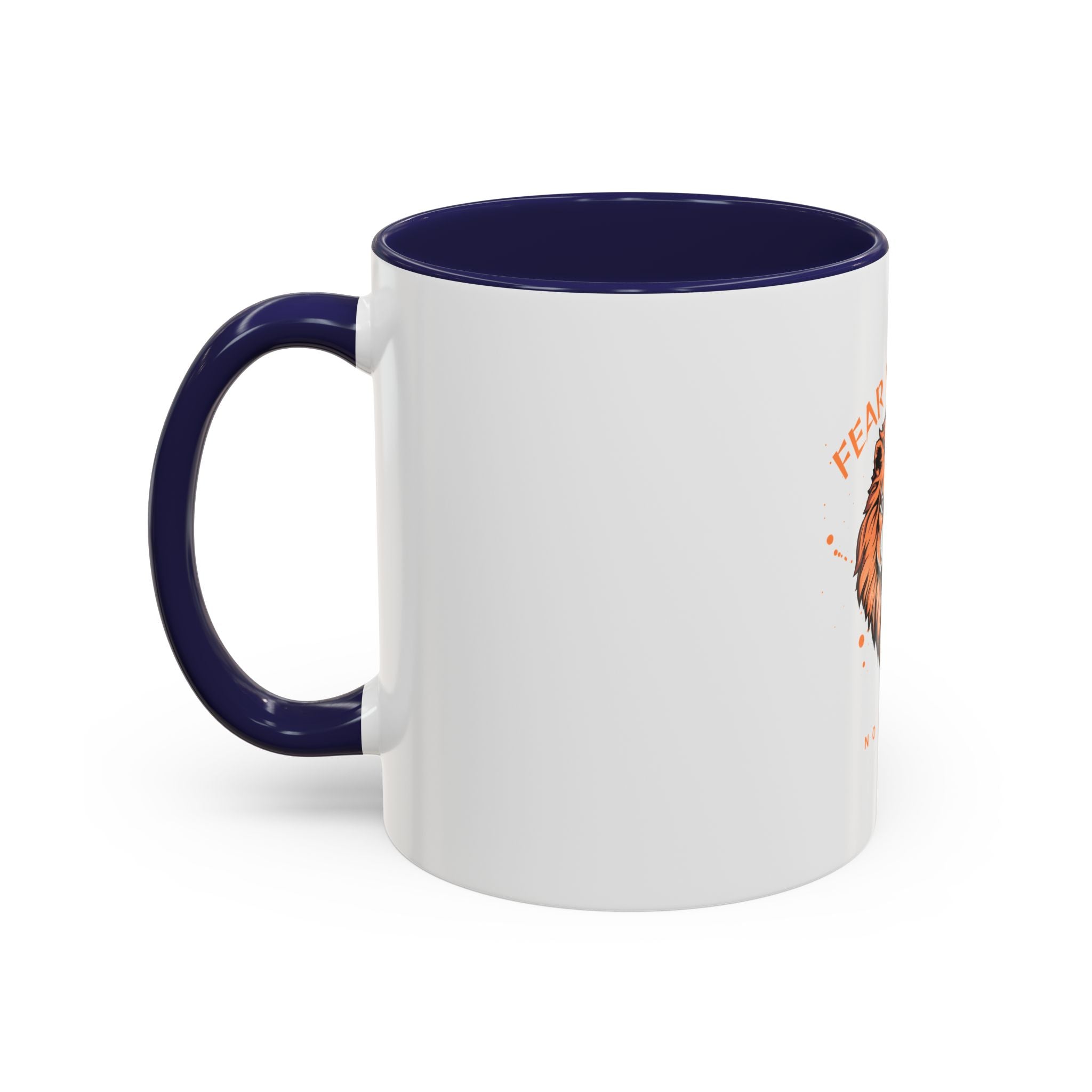 Fear Nothing Lion Accent Coffee Mug — Inspirational No Limits Motivational Gift