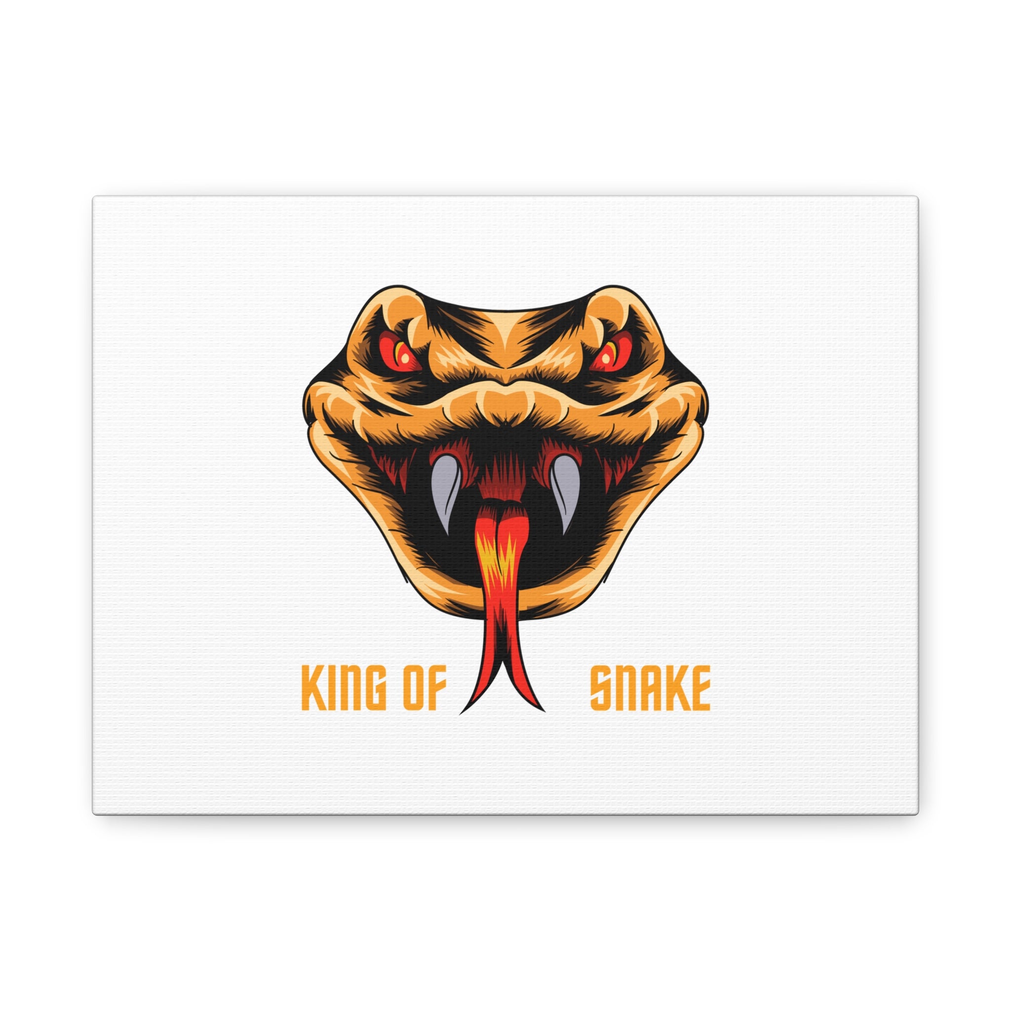 Snake Canvas Wall Art – "King of Snake" Fierce Cobra Head Matte Stretched Print