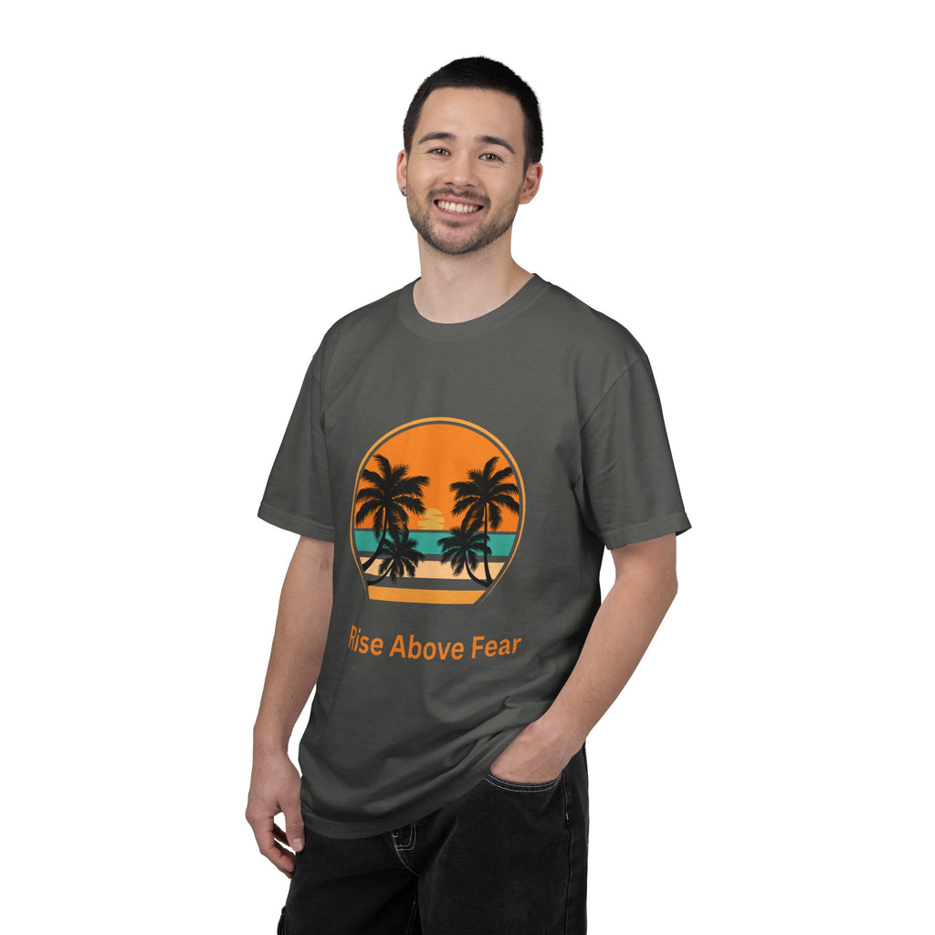 Rise Above Fear T-Shirt — Vintage Sunset Palm Tee