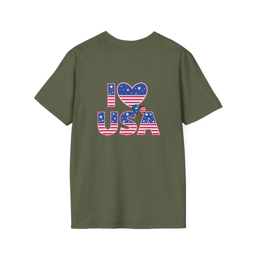 I Heart USA T-Shirt — Patriotic American Flag Tee for 4th of July
