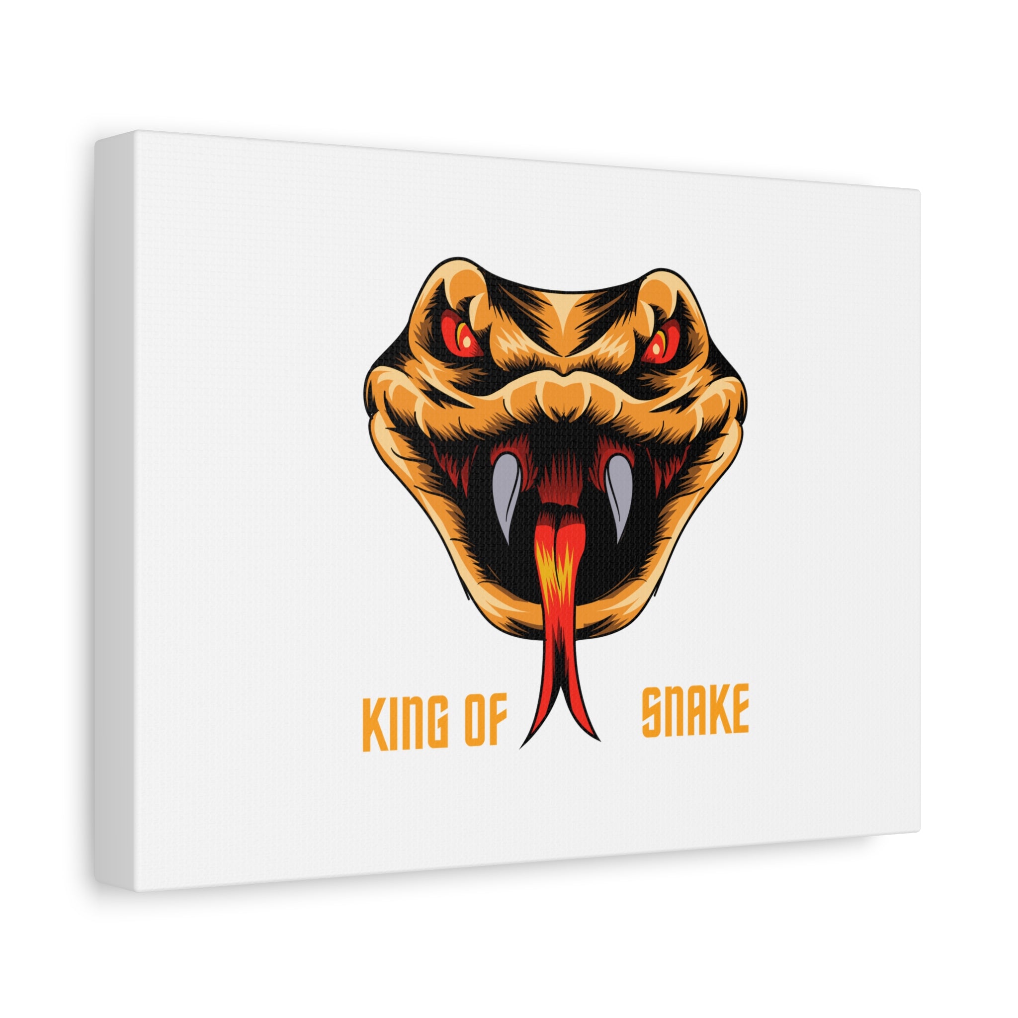 Snake Canvas Wall Art – "King of Snake" Fierce Cobra Head Matte Stretched Print