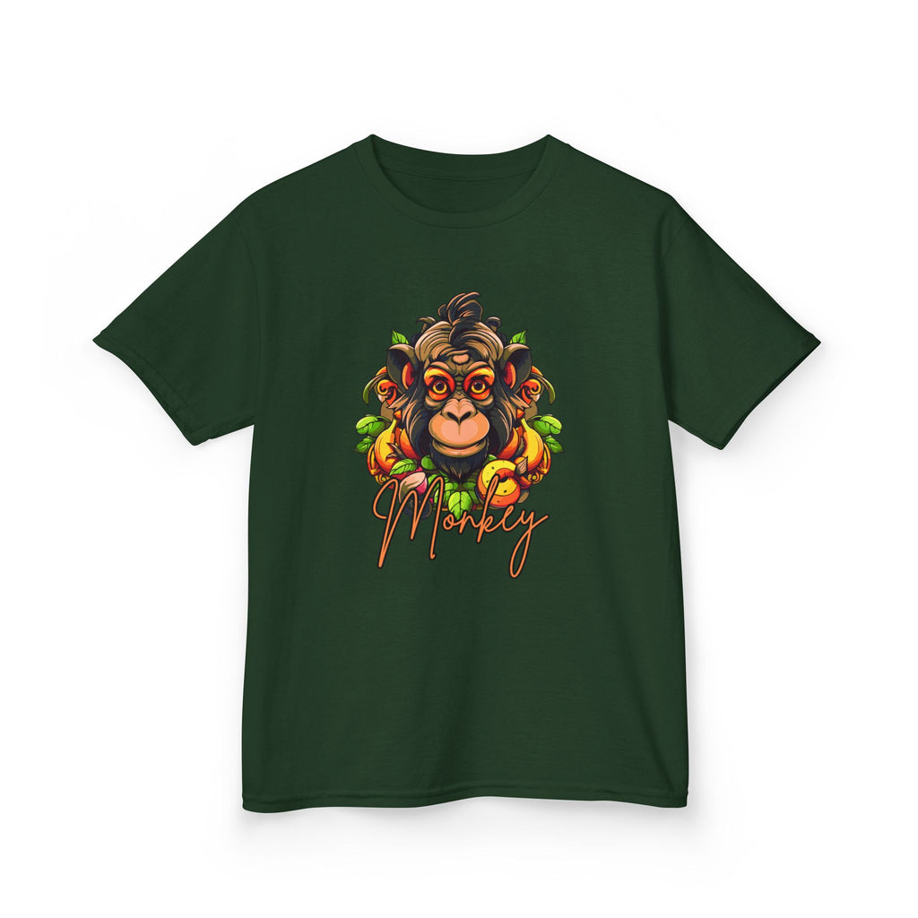 Kids Monkey Fruit Graphic Tee — Cute Tropical Chimp Design