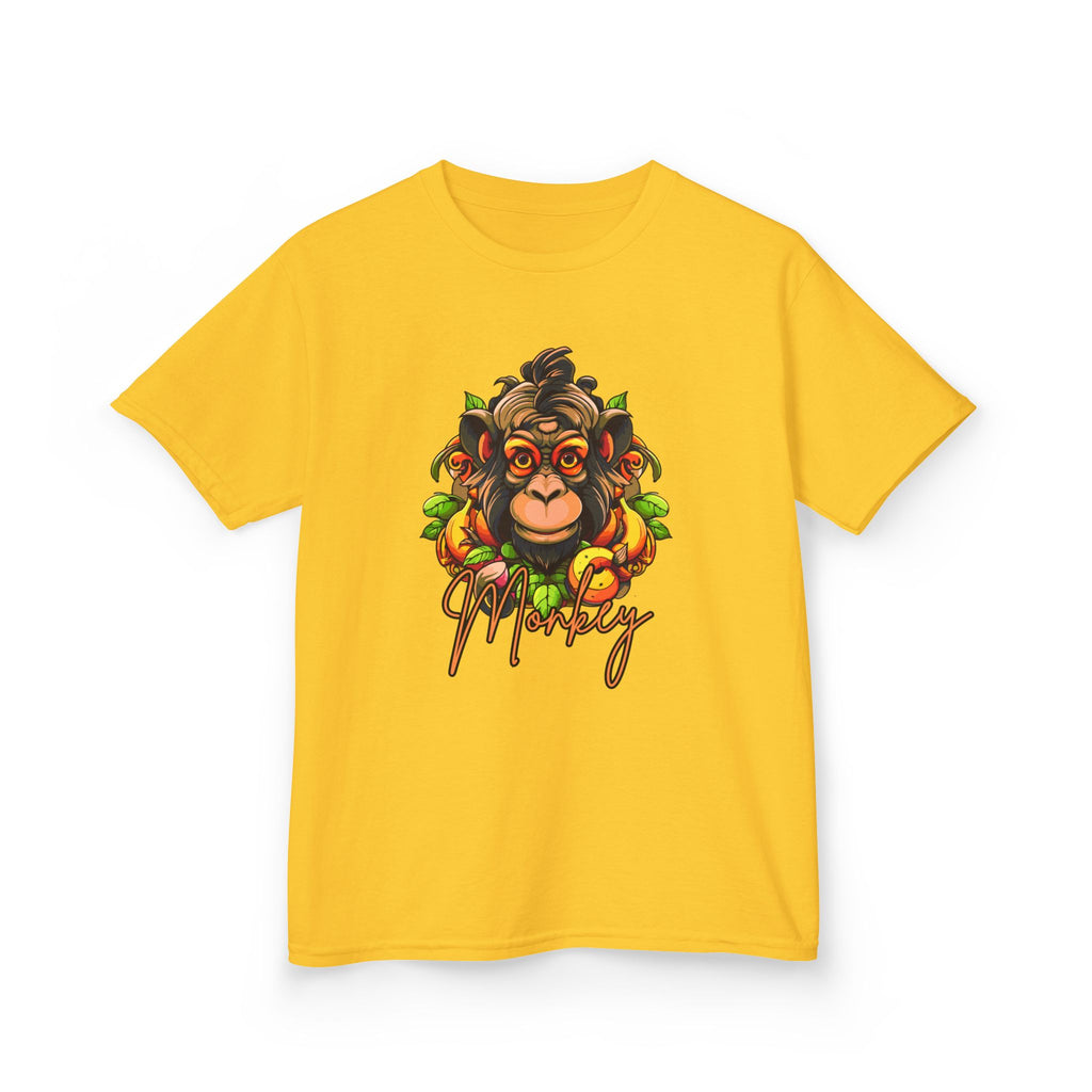 Kids Monkey Fruit Graphic Tee — Cute Tropical Chimp Design