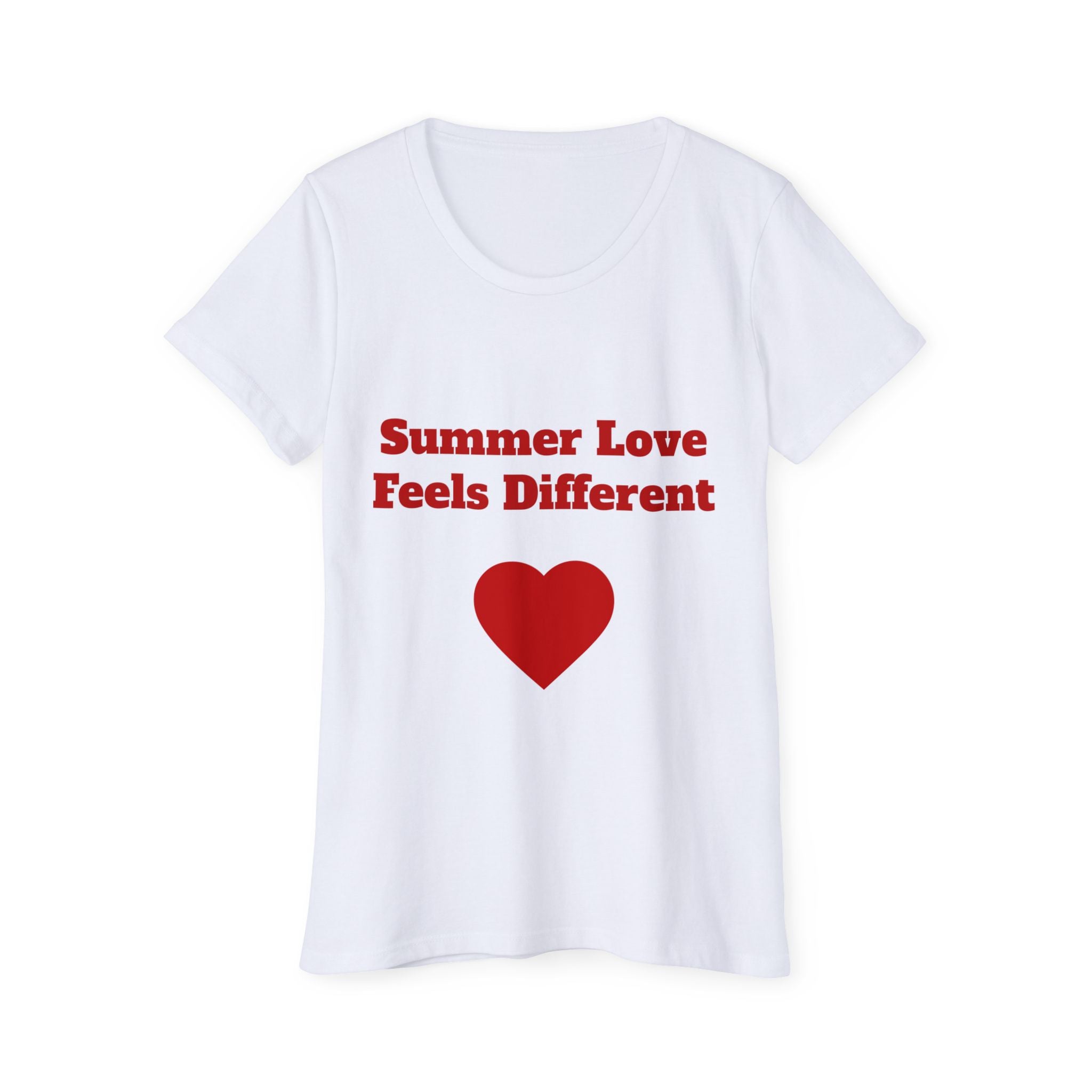 Summer Love Feels Different Tee — Women's Organic Cotton Heart T‑Shirt