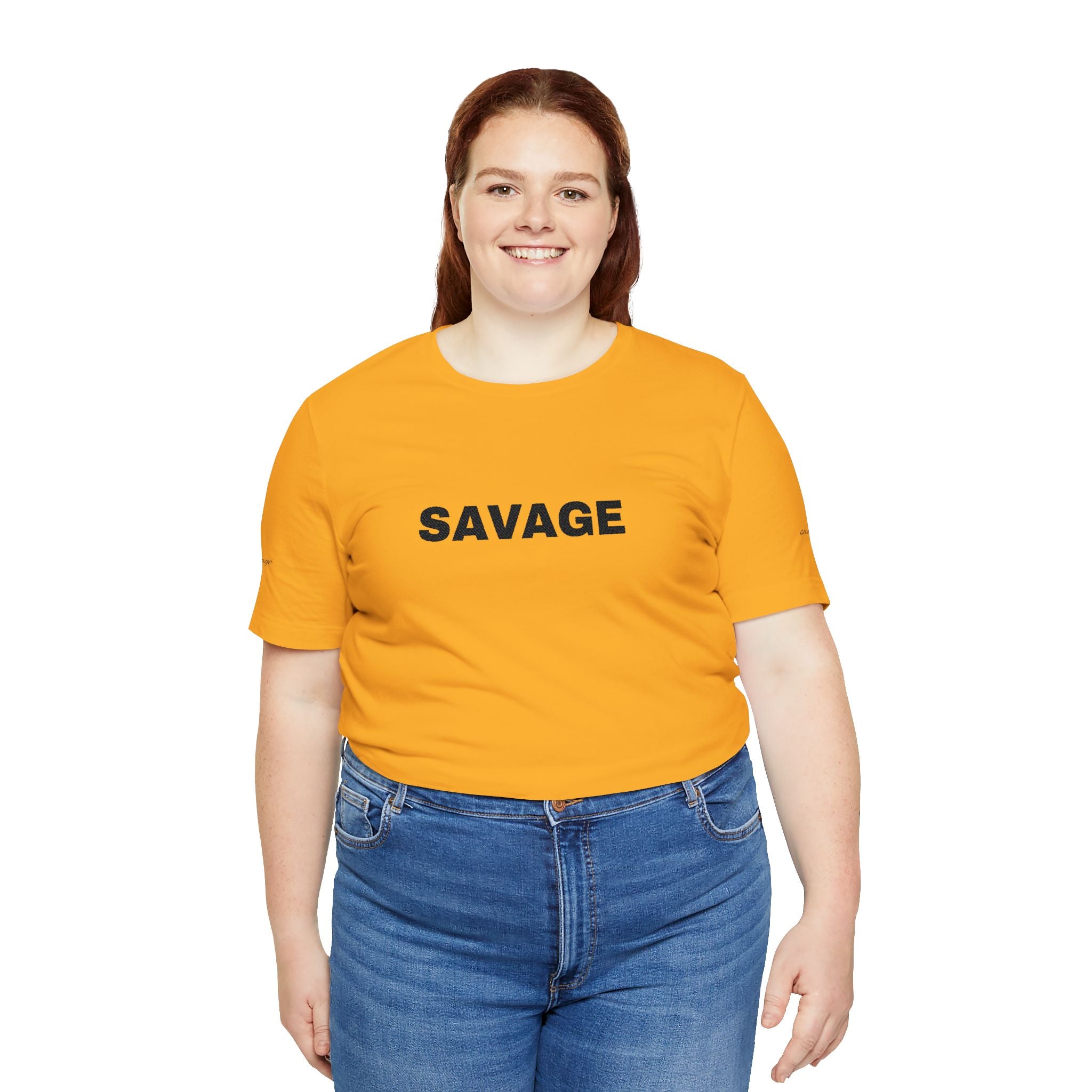 Savage Graphic Tee - Bold Text White T-Shirt