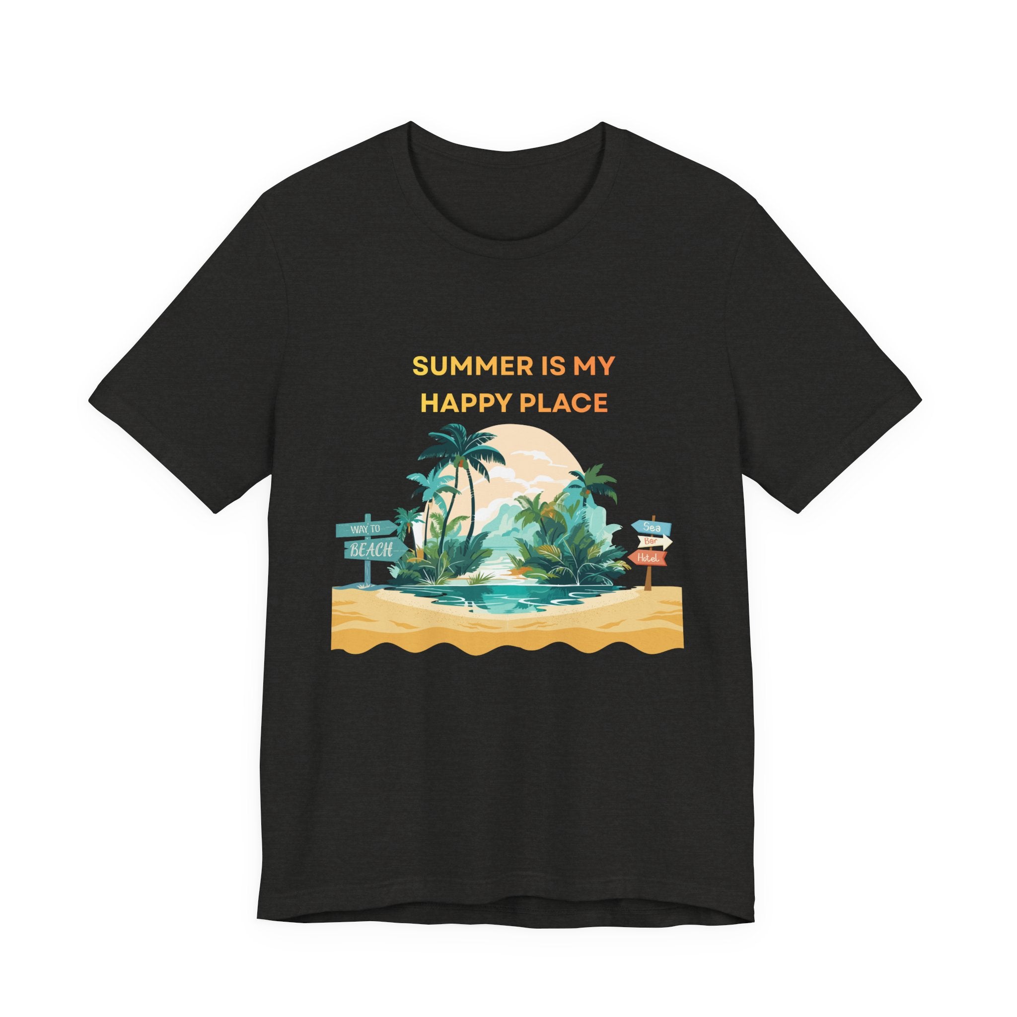 Summer Vibes Beach T-Shirt - "Summer Is My Happy Place" Graphic Tee