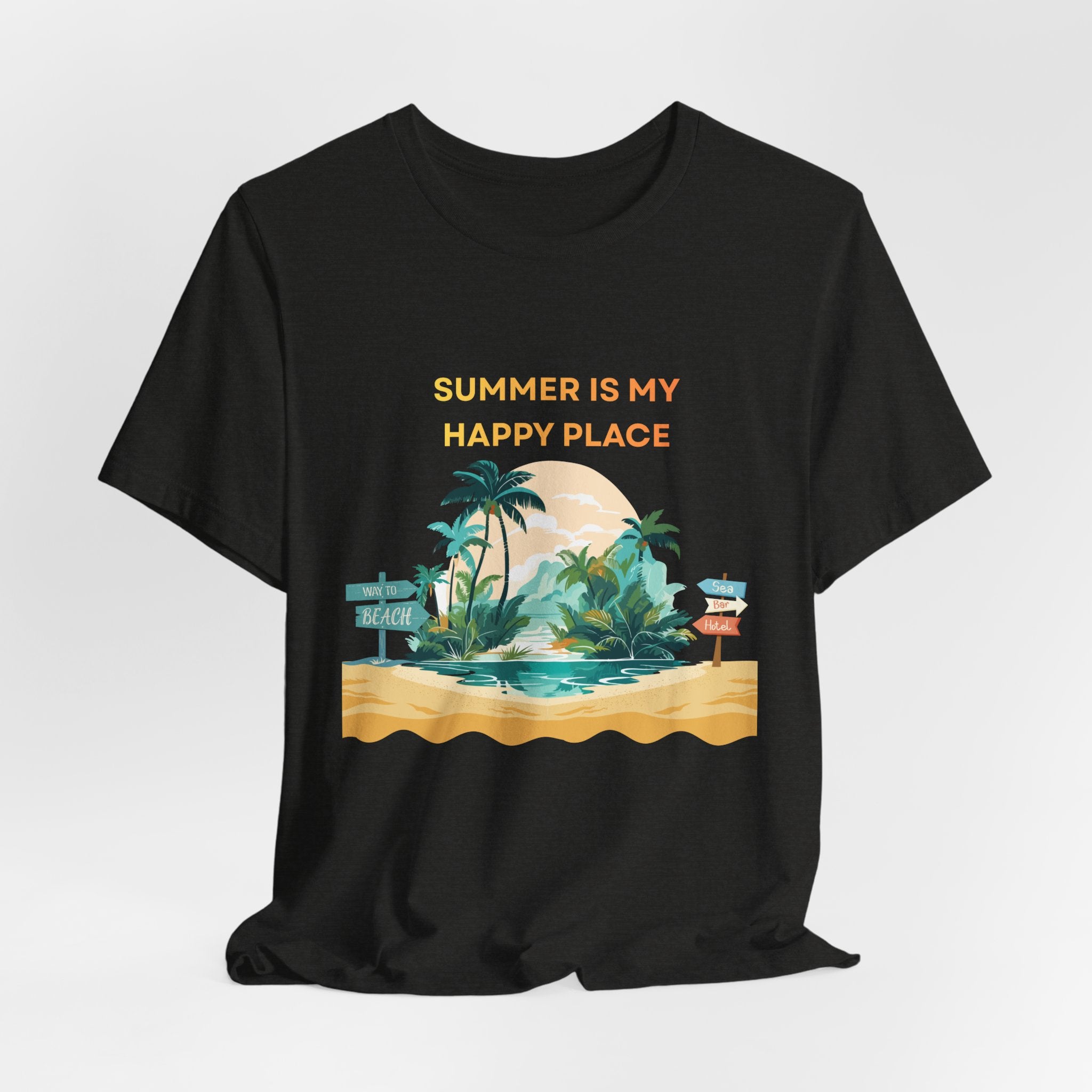 Summer Vibes Beach T-Shirt - "Summer Is My Happy Place" Graphic Tee