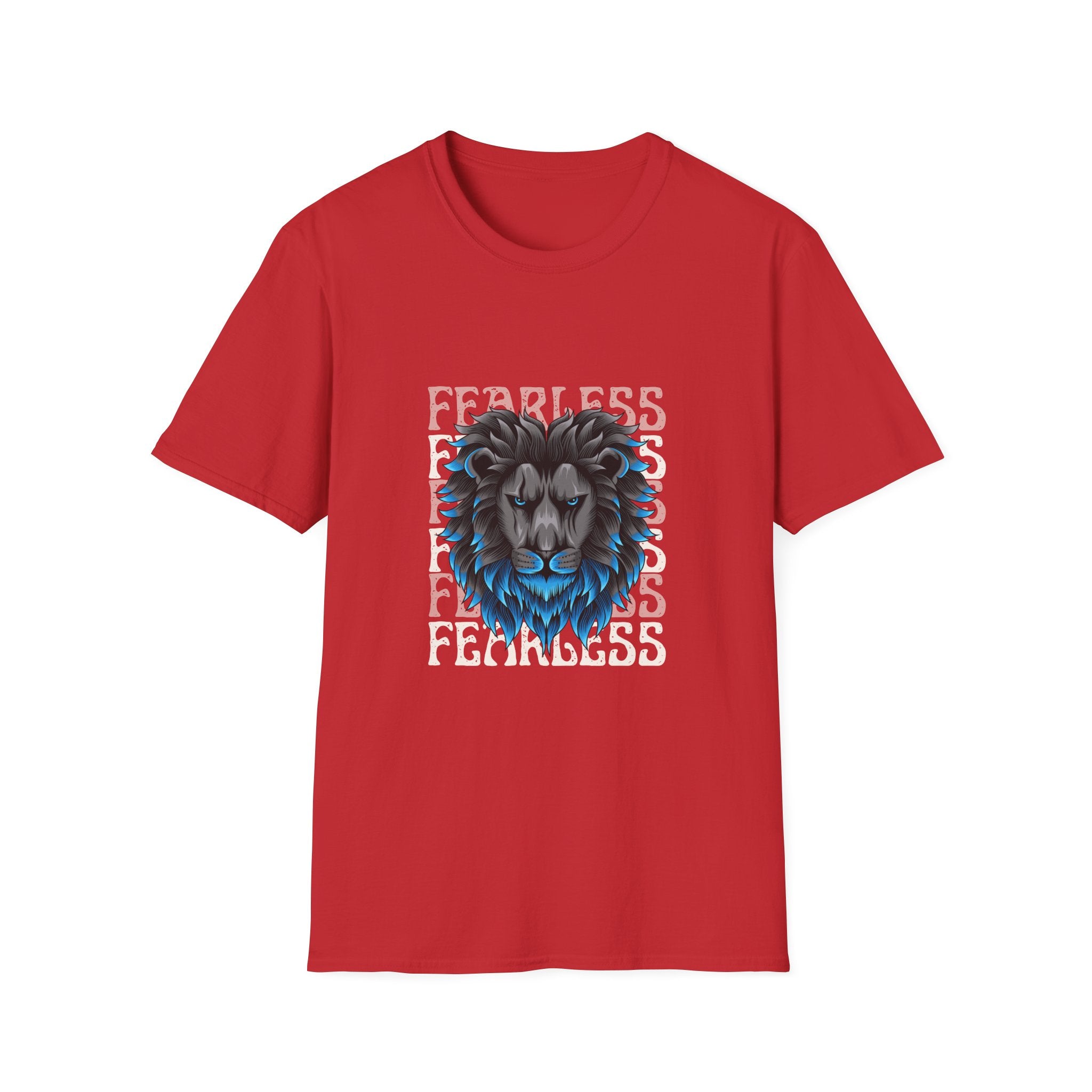 Lion Head T-Shirt — Bold Blue Mane Graphic Tee