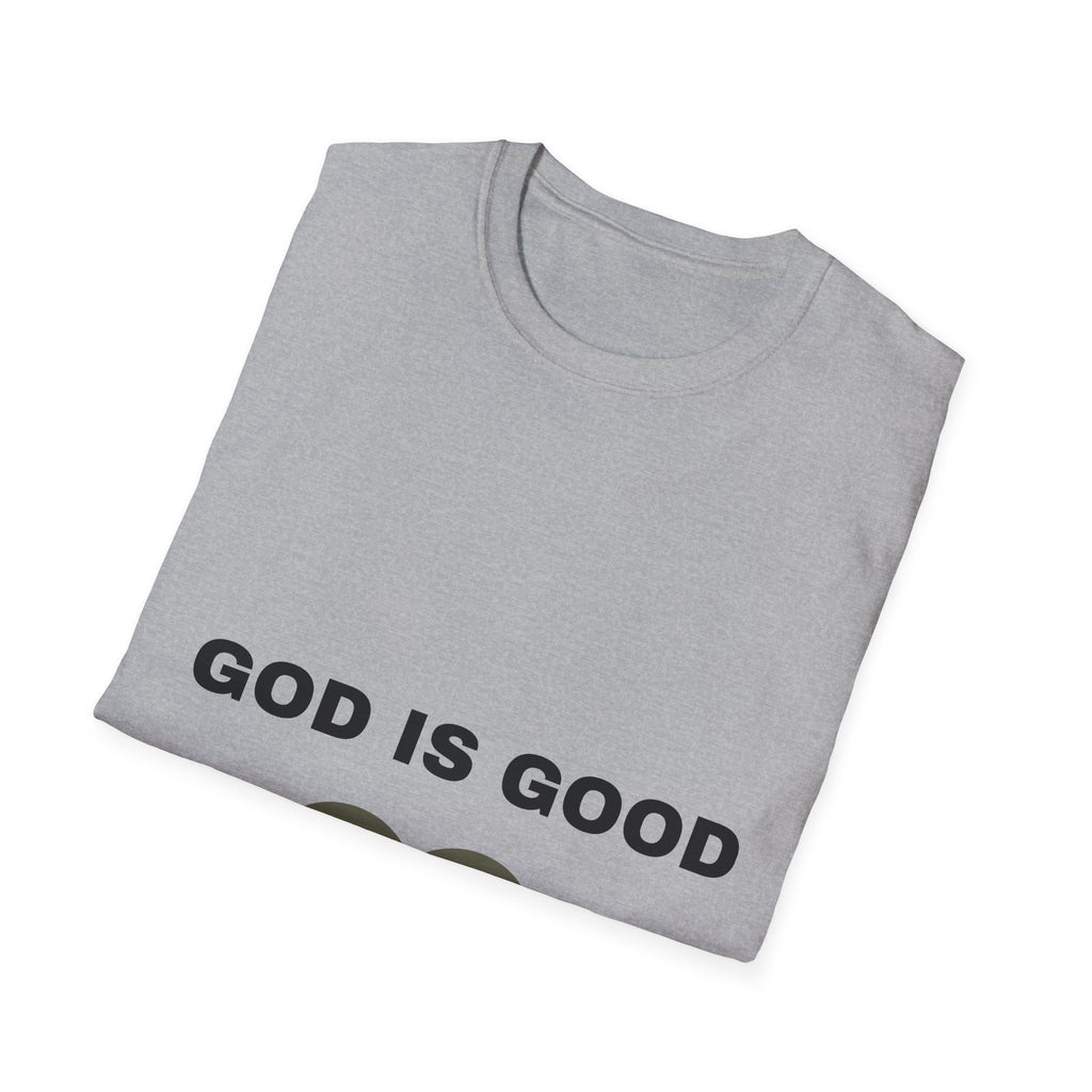 God Is Good Heart T‑Shirt – "God Answers Prayers" Christian Faith Tee