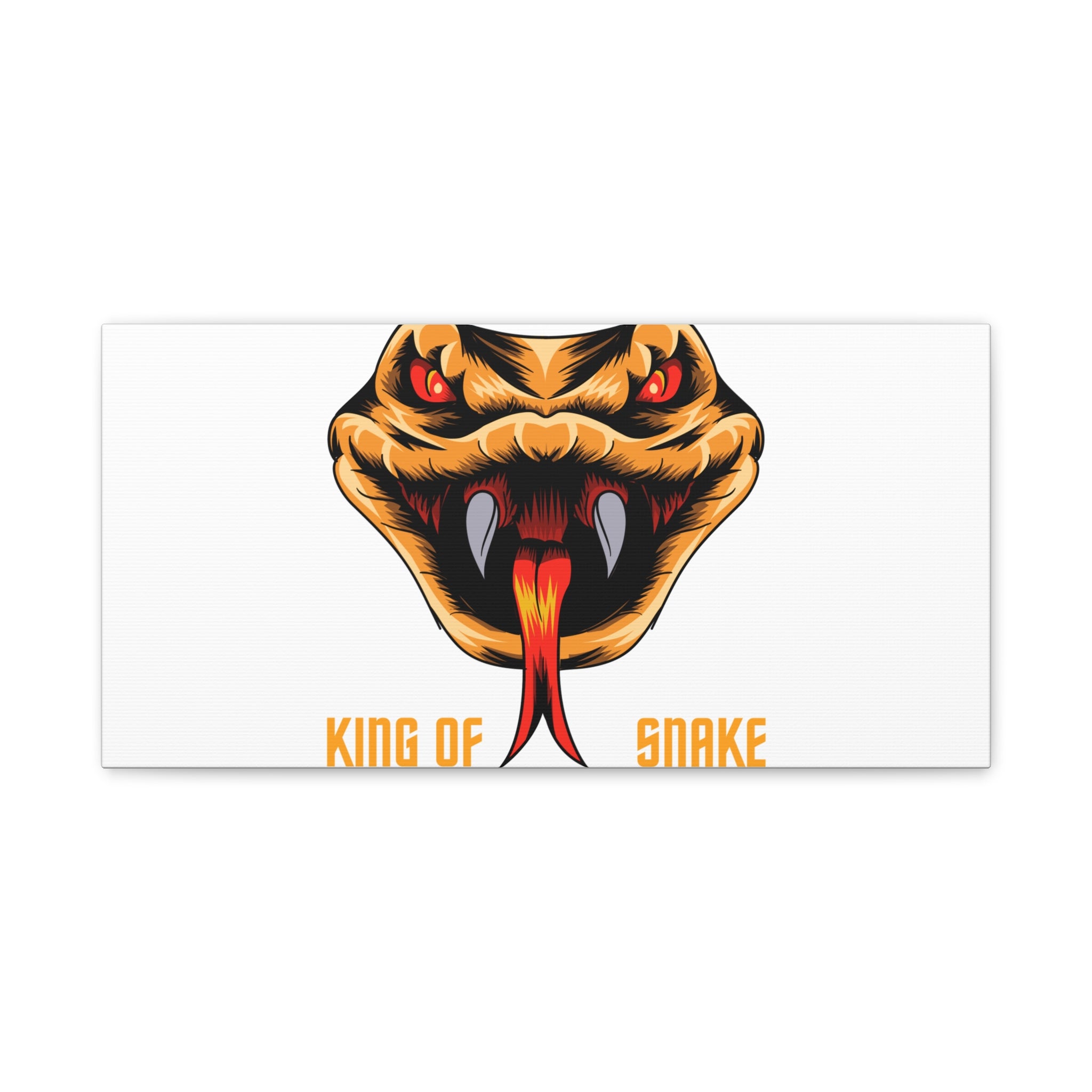 Snake Canvas Wall Art – "King of Snake" Fierce Cobra Head Matte Stretched Print