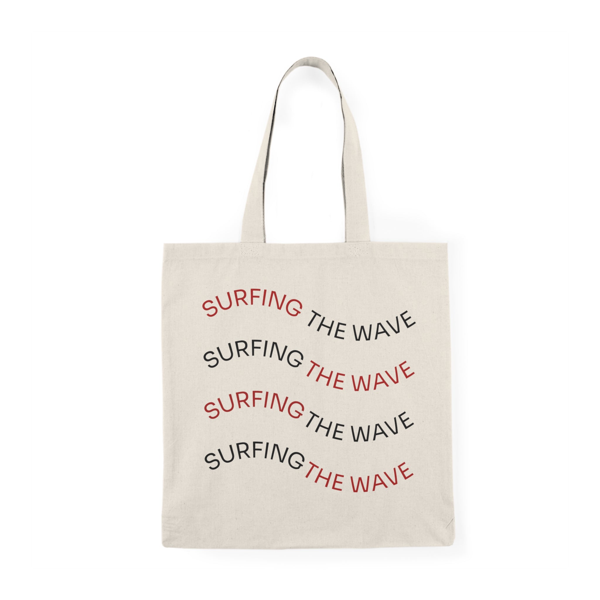Surfing The Wave Canvas Tote - Coastal Beach Bag for Surfers & Summer Vibes
