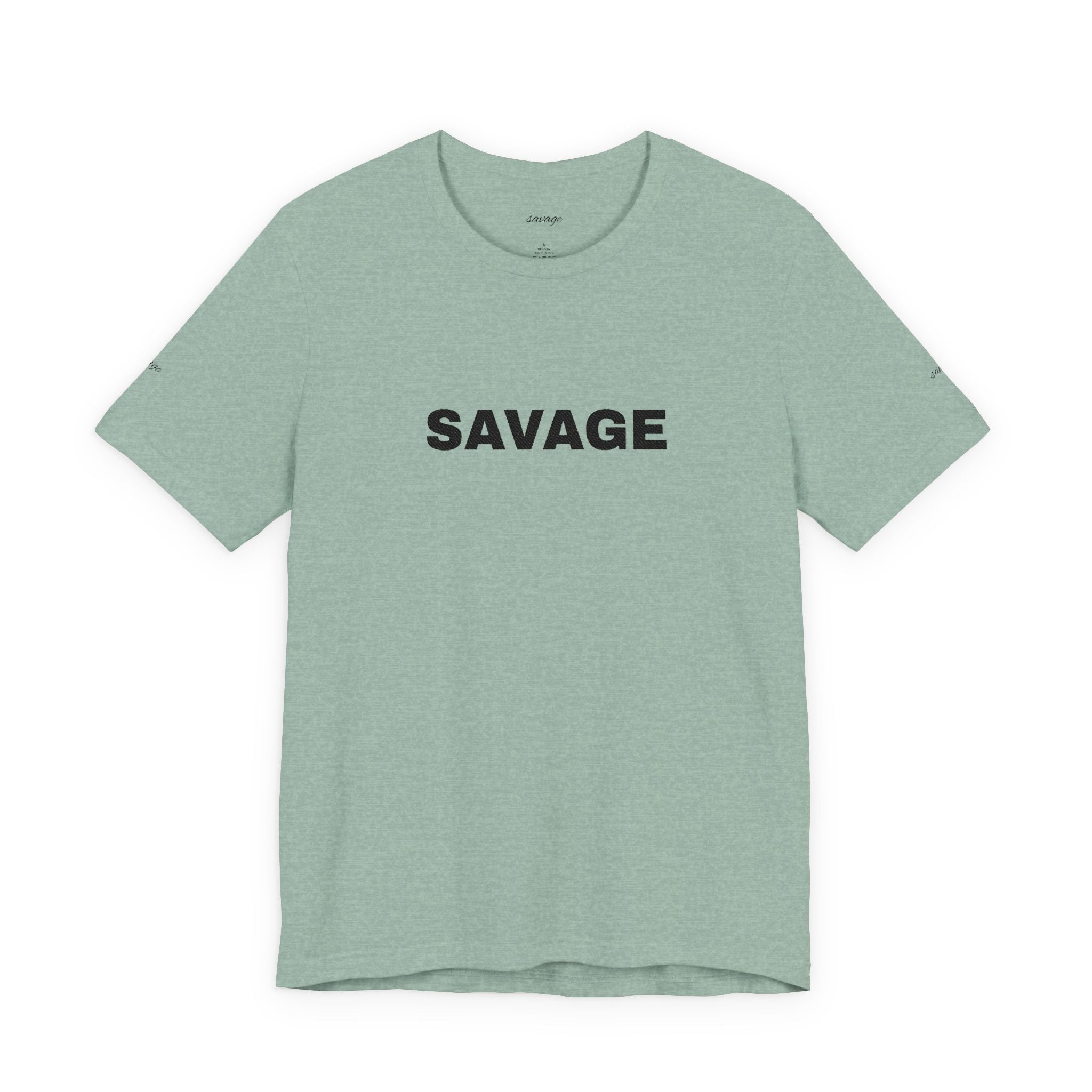 Savage Graphic Tee - Bold Text White T-Shirt