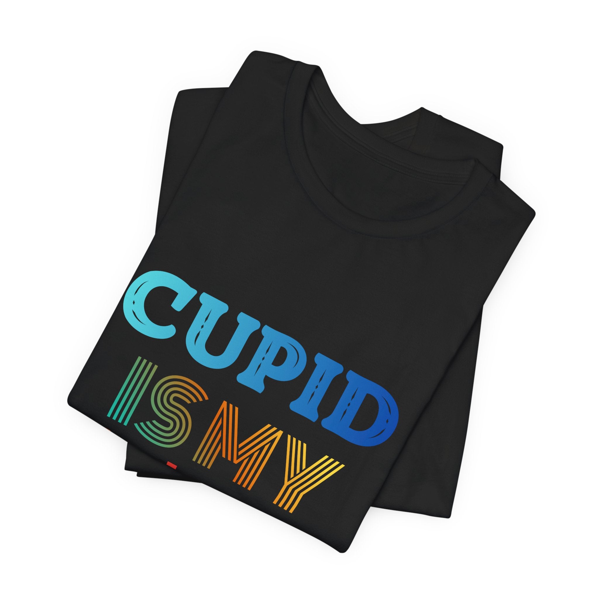 Cupid Is My Bestie Tee - Rainbow Valentine Graphic T-Shirt