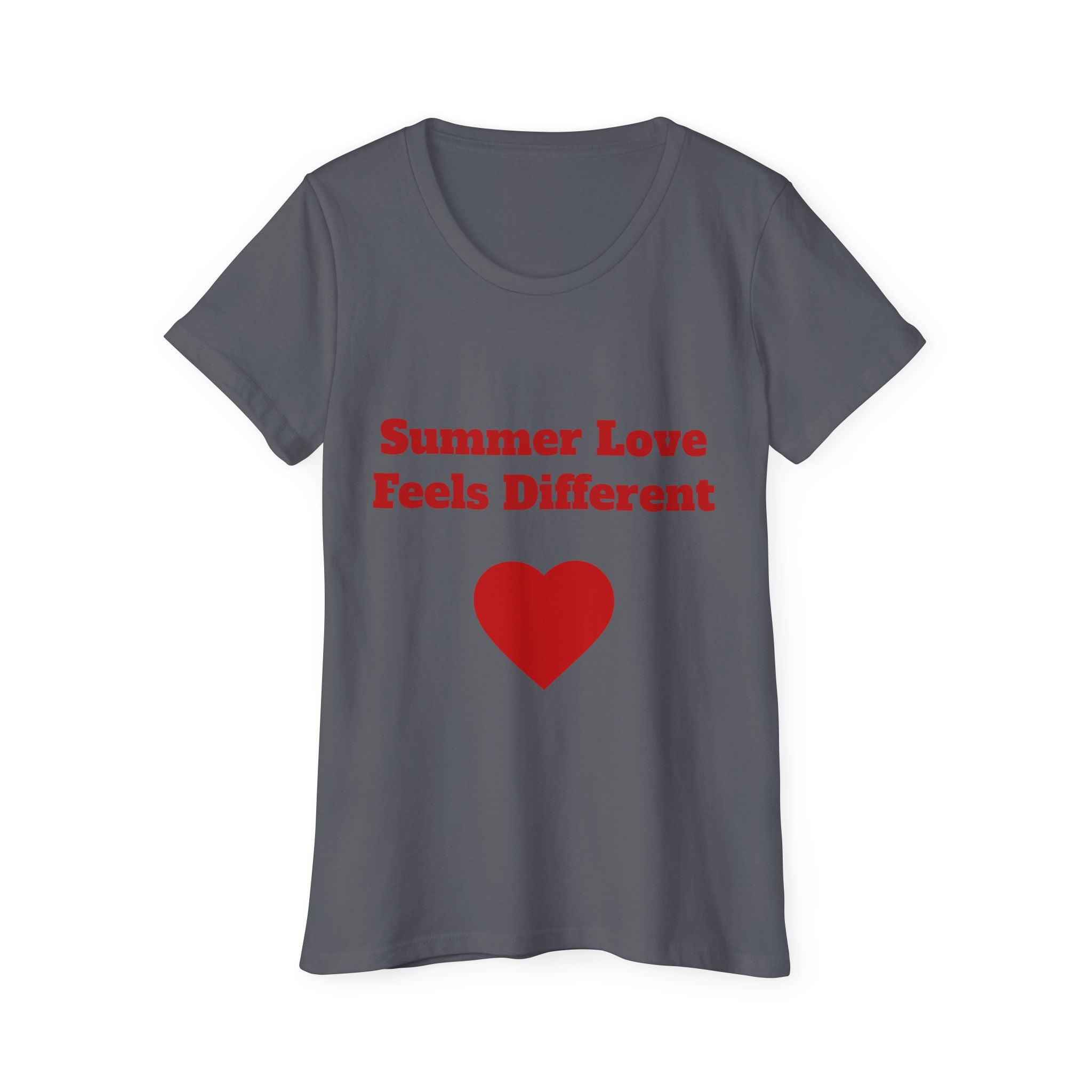 Summer Love Feels Different Tee — Women's Organic Cotton Heart T‑Shirt
