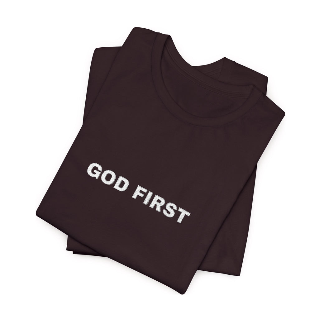 God First T-Shirt – Floral Lettering Christian Tee