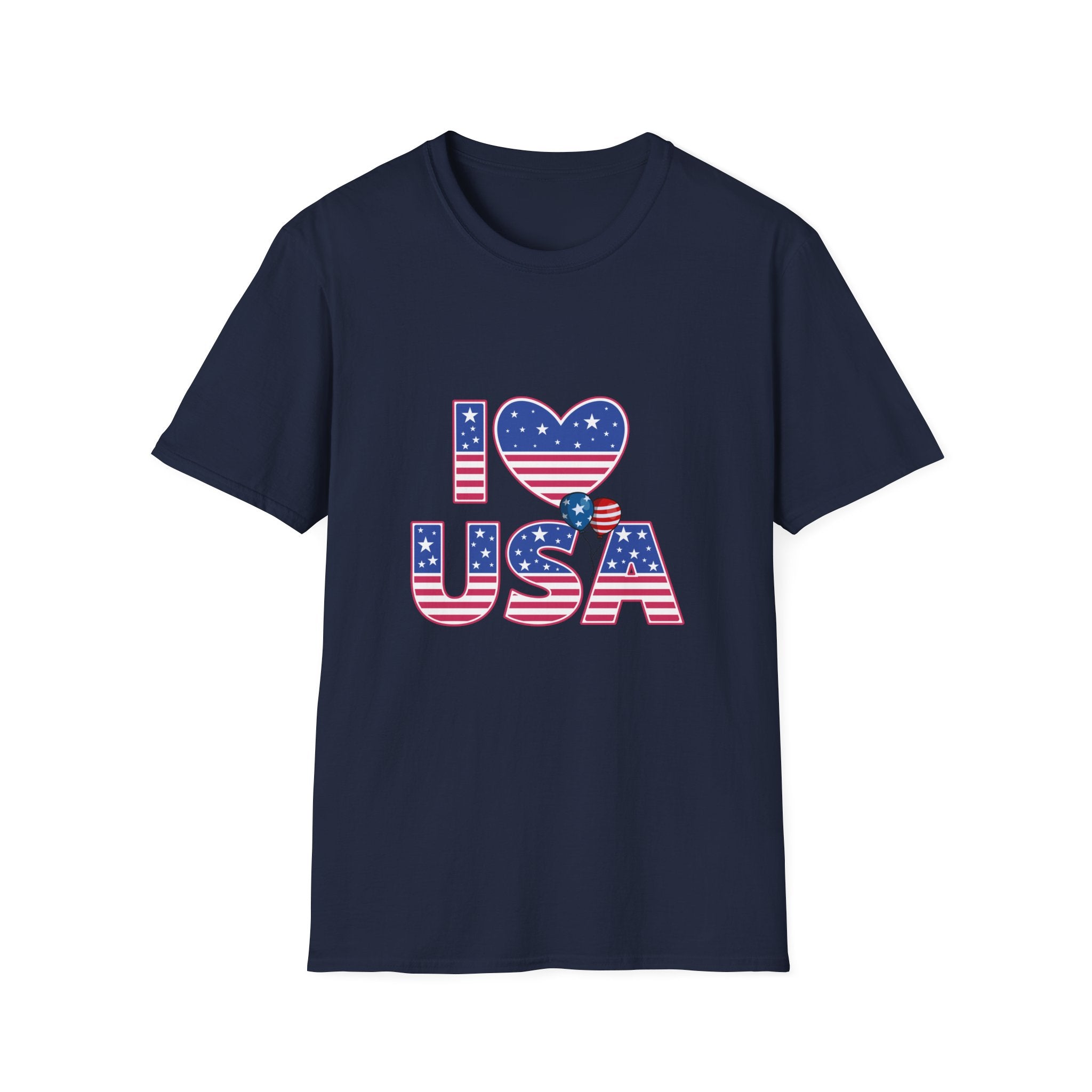 I Heart USA T-Shirt — Patriotic American Flag Tee for 4th of July