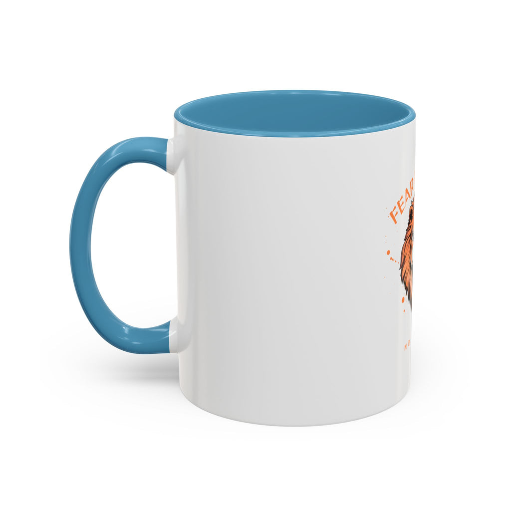 Fear Nothing Lion Accent Coffee Mug — Inspirational No Limits Motivational Gift