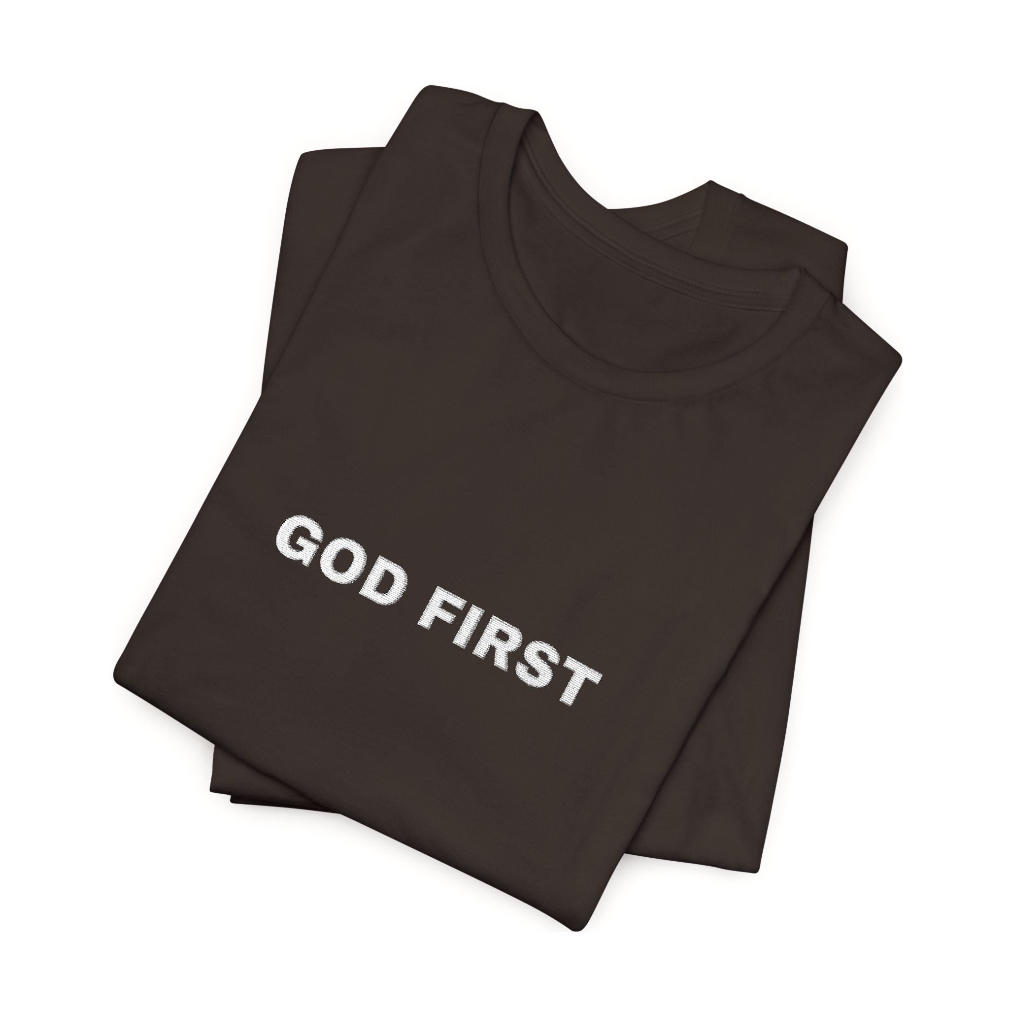God First T-Shirt – Floral Lettering Christian Tee
