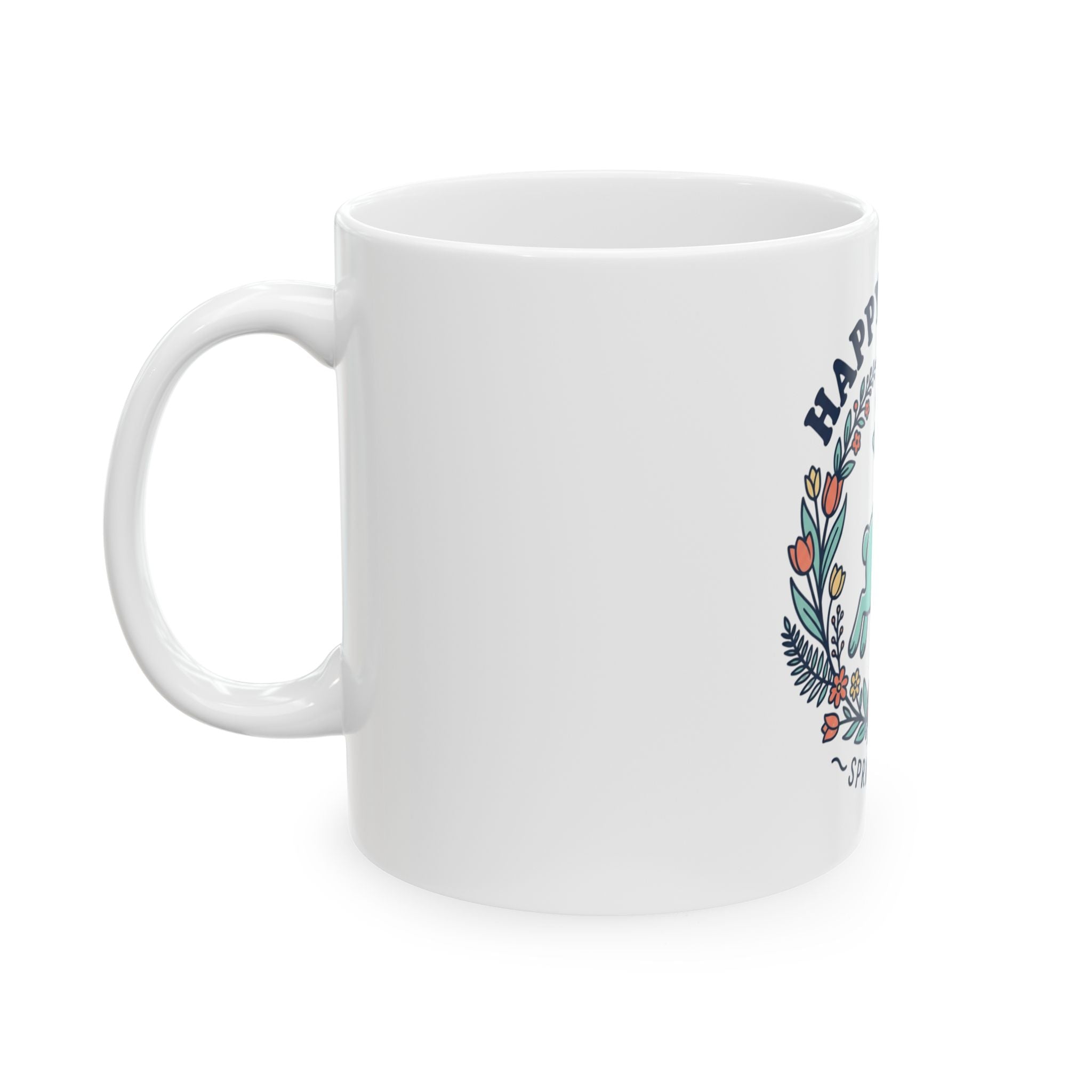 Happy Easter Ceramic Mug – Spring & Joy Bunny Easter Egg Coffee Cup (11oz/15oz)