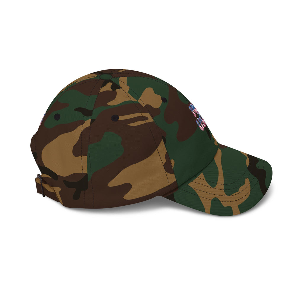Patriotic USA Dad Cap — Small American Flag Embroidered Baseball Hat